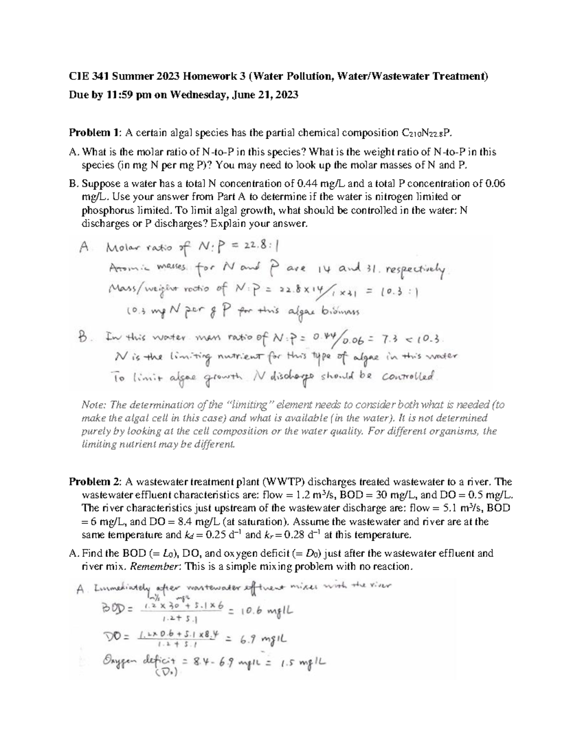 HW3 solution - hw - CIE 511 - UB - Studocu