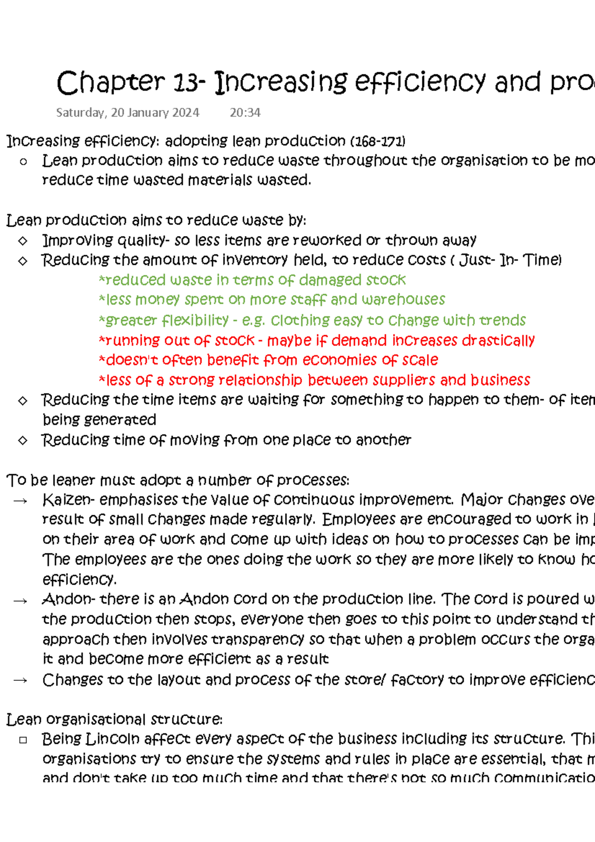 Chapter 13- Increasing Efficiency And Productivity - Increasing ...