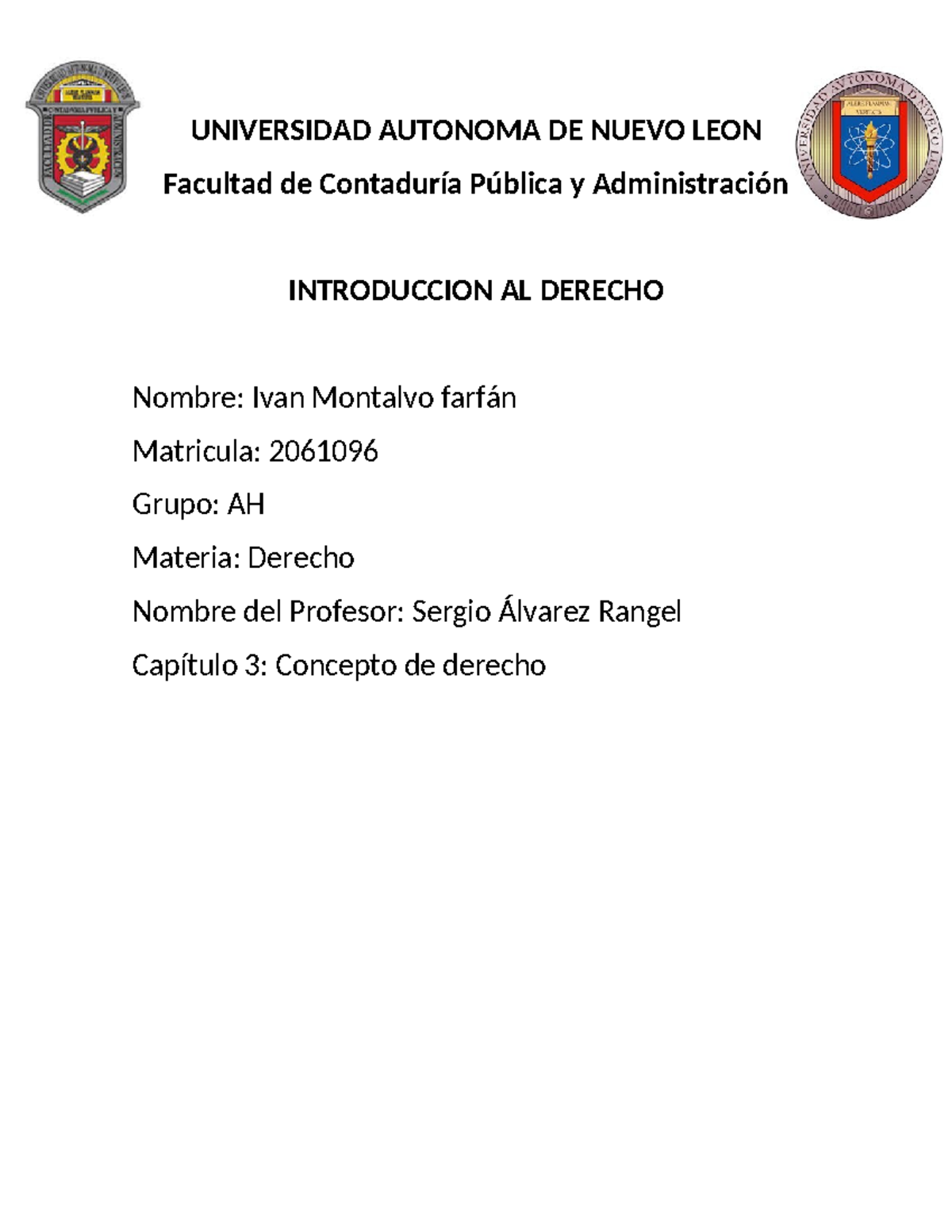 Derecho evidencia 7 - dweqfff3rrrf3 - UNIVERSIDAD AUTONOMA DE NUEVO ...