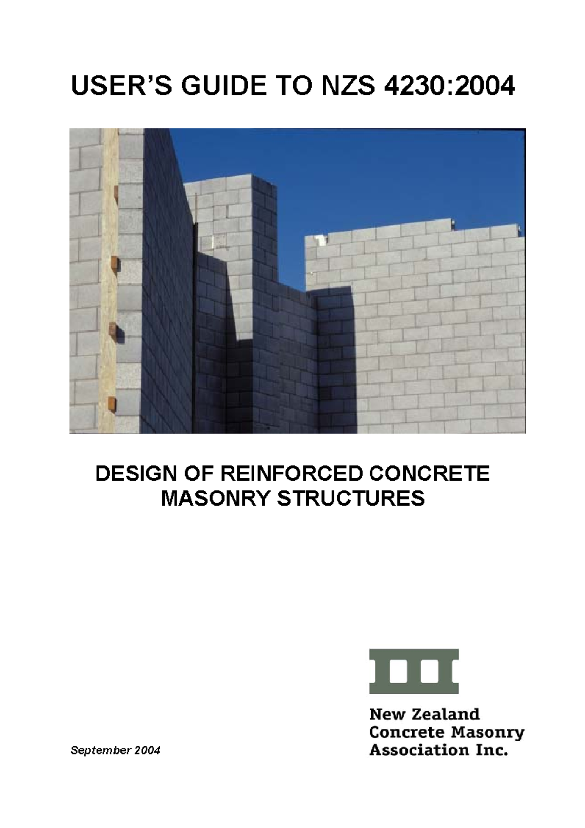 Masonry Guide USER’S GUIDE TO NZS 4230 DESIGN OF REINFORCED CONCRETE