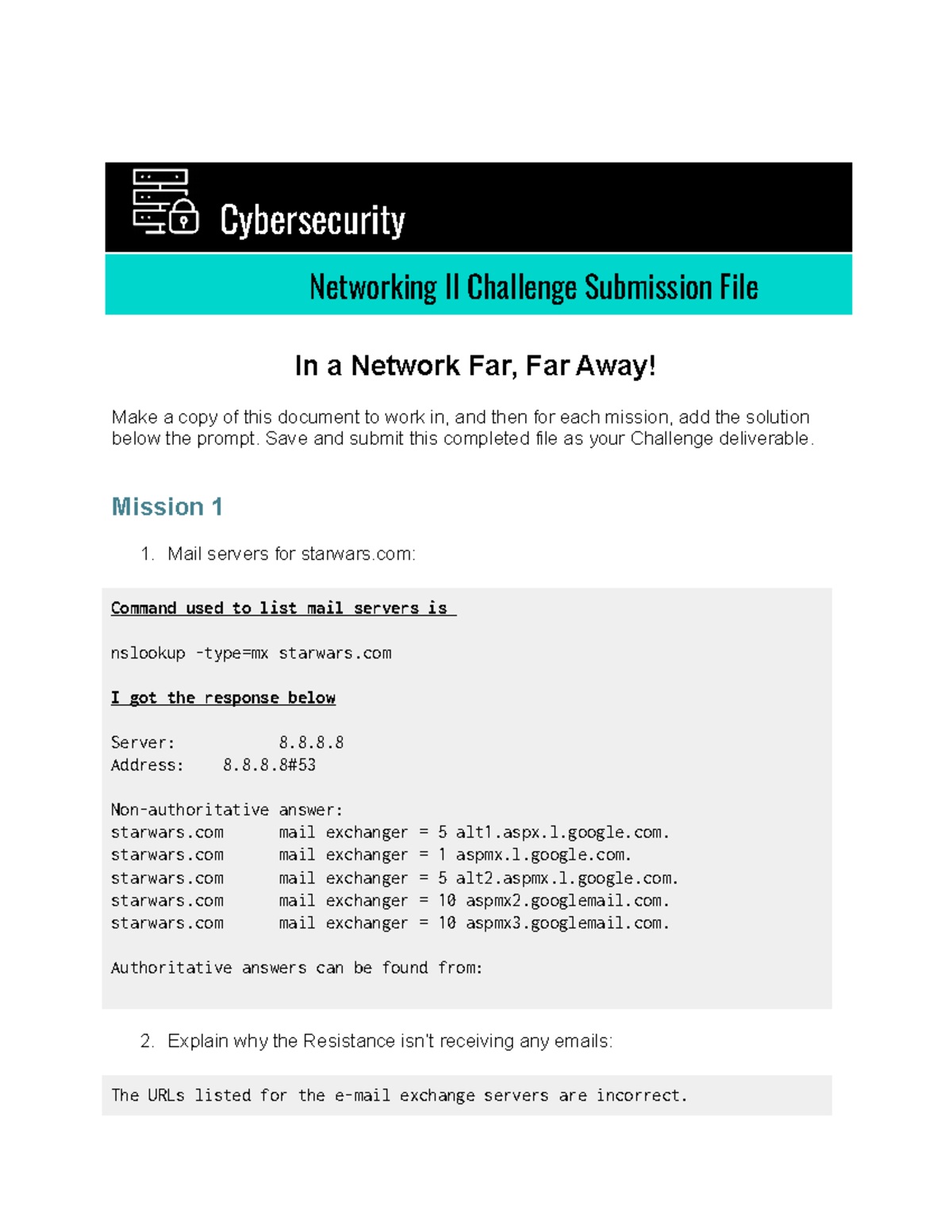 Networking Ii Challenge Submission File Cybersecurity Networking Ii Challenge Submission File