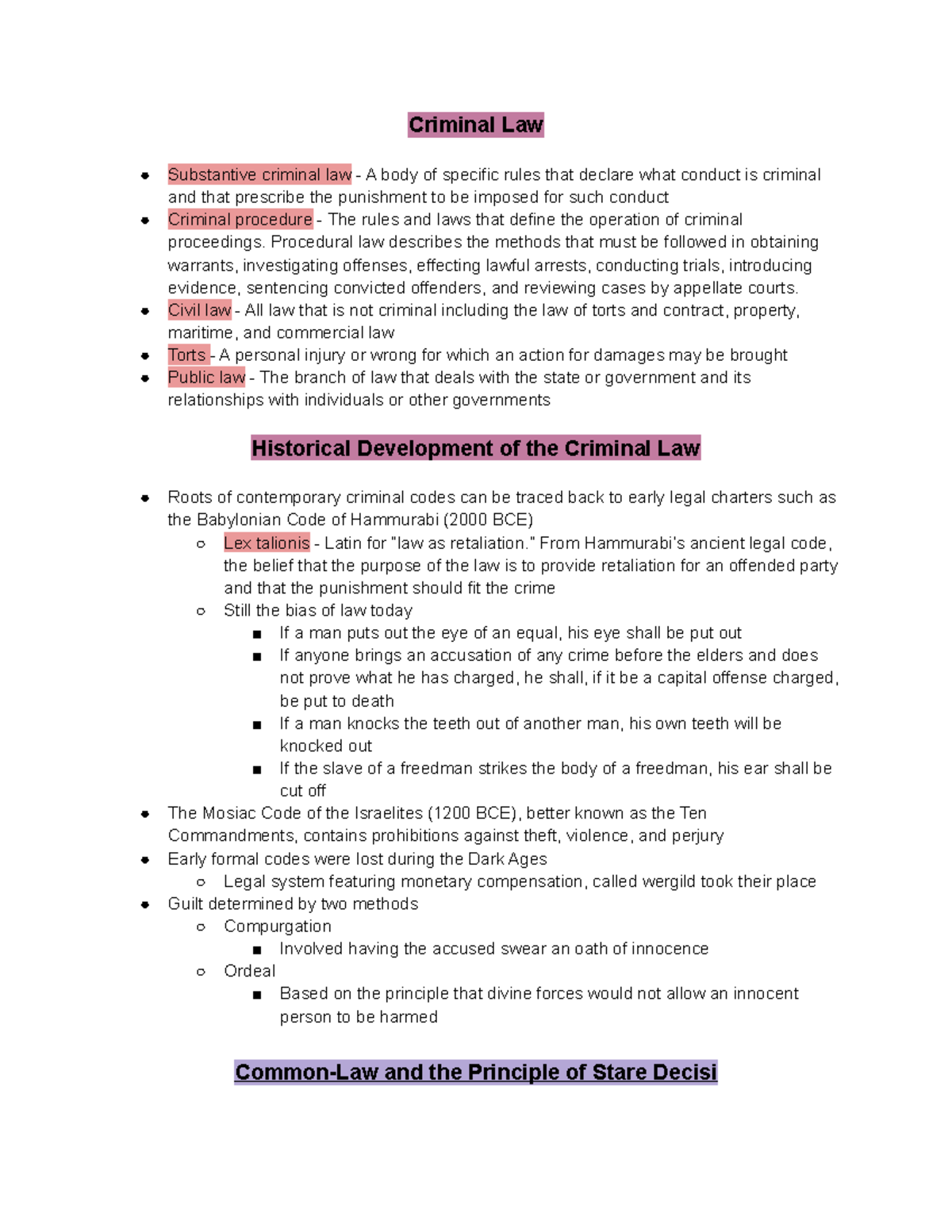 Chapter 3 Criminal Law - Dr. Siekman-Hall - Criminal Law Substantive ...