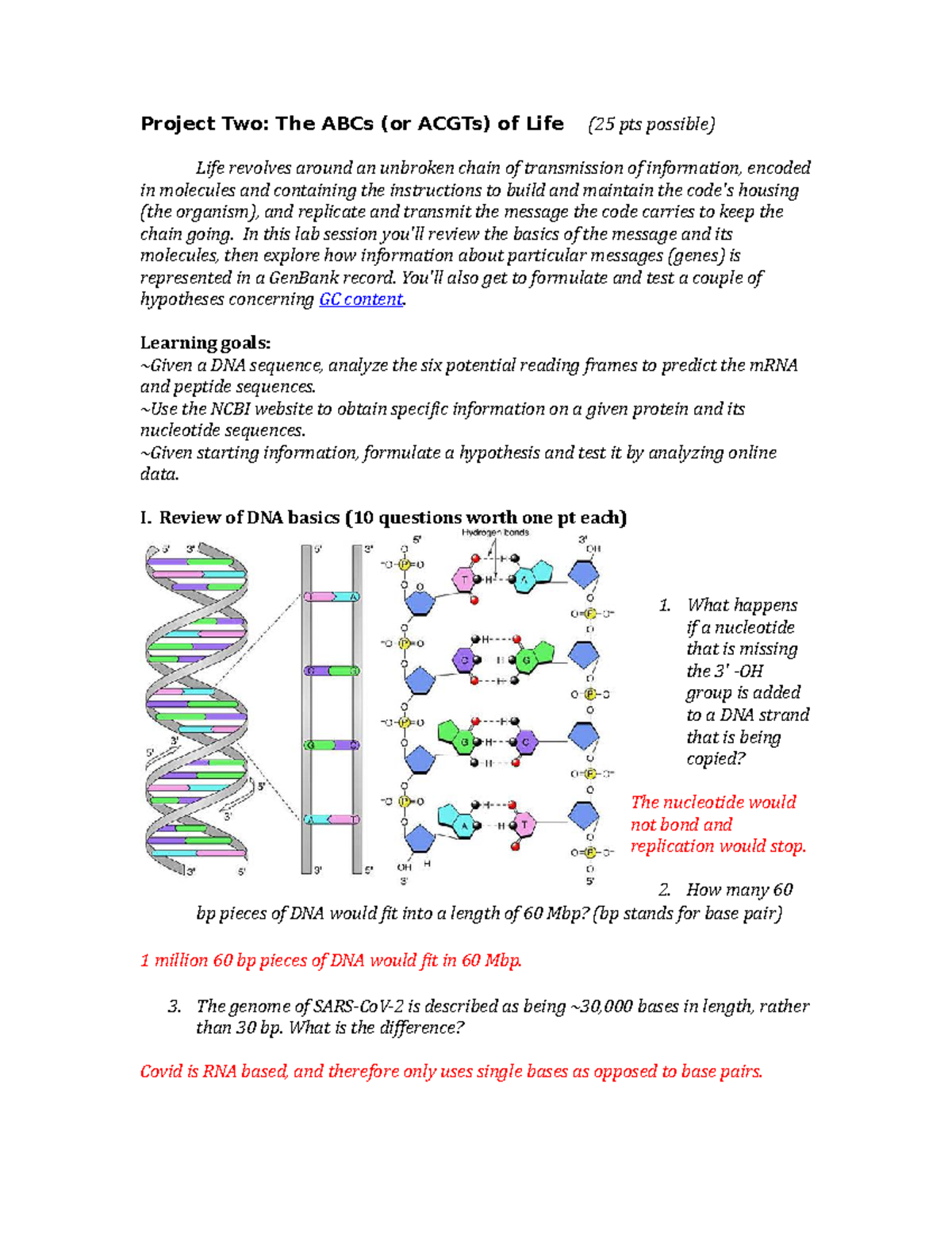 2 Proj S23 Lab Worksheet for project 2 of and Molecular