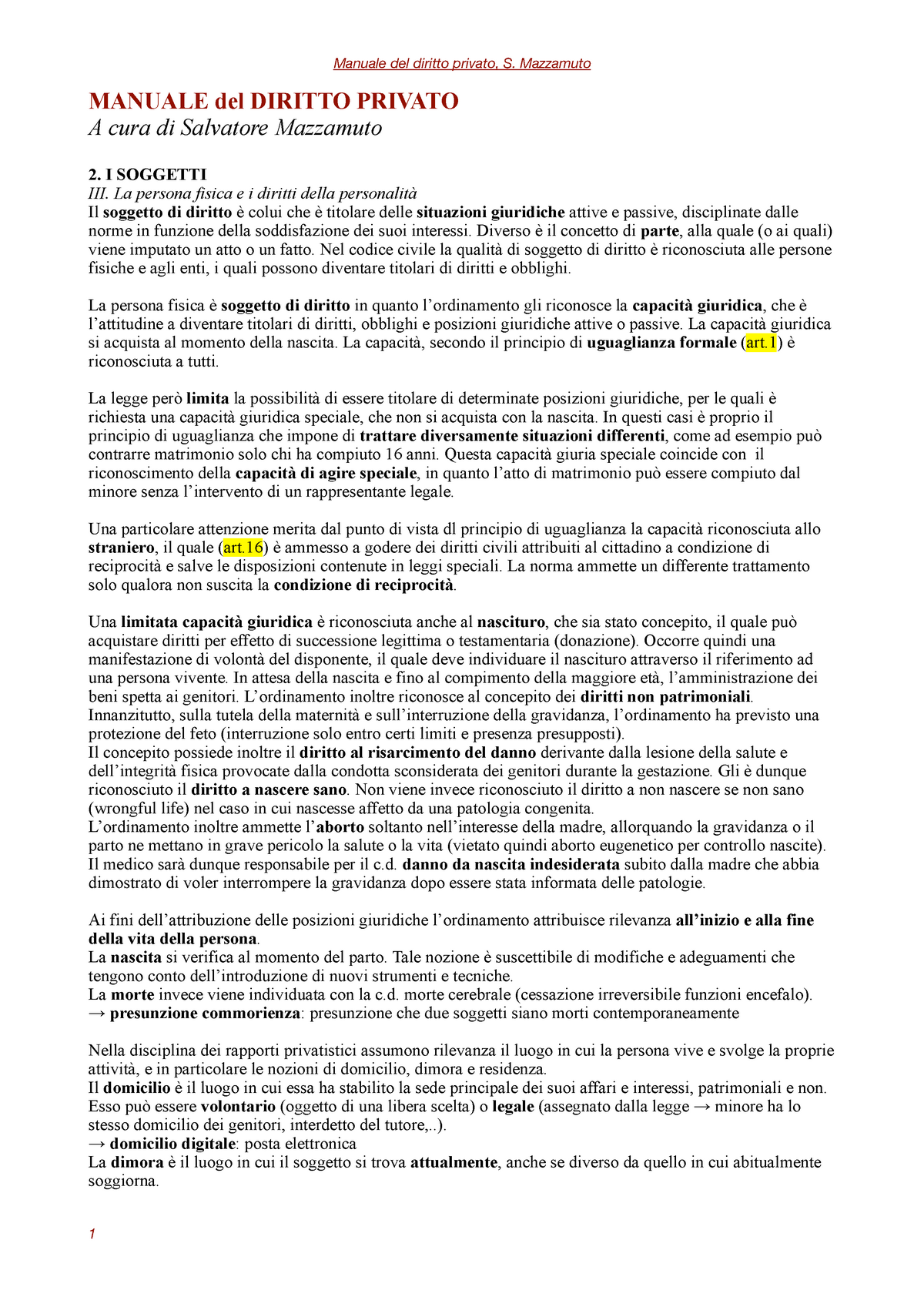 Riassunti Manuale Del Diritto Privato - Manuale Del Diritto Privato, S ...