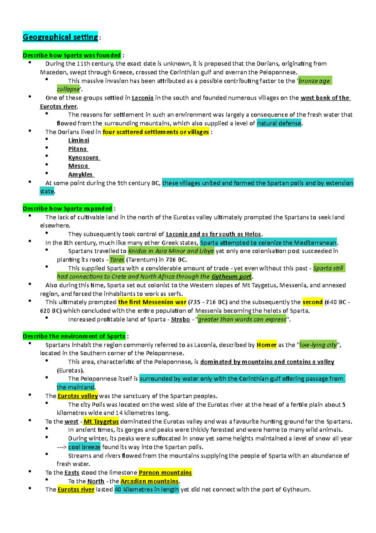 Sparta notes - BIZ101 - Torrens University - Studocu