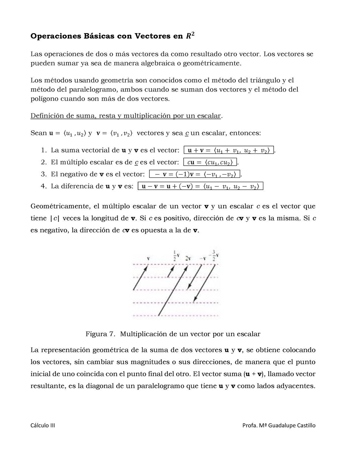 Operaciones Básicas Con Vectores En R2 - Operaciones B·sicas Con ...