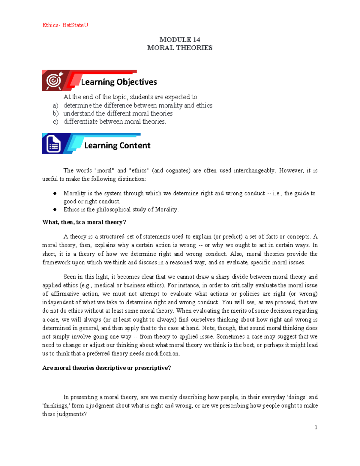 Lecture 14, Lecture 14, Lecture 14, Lecture 14, - MODULE 14 MORAL ...