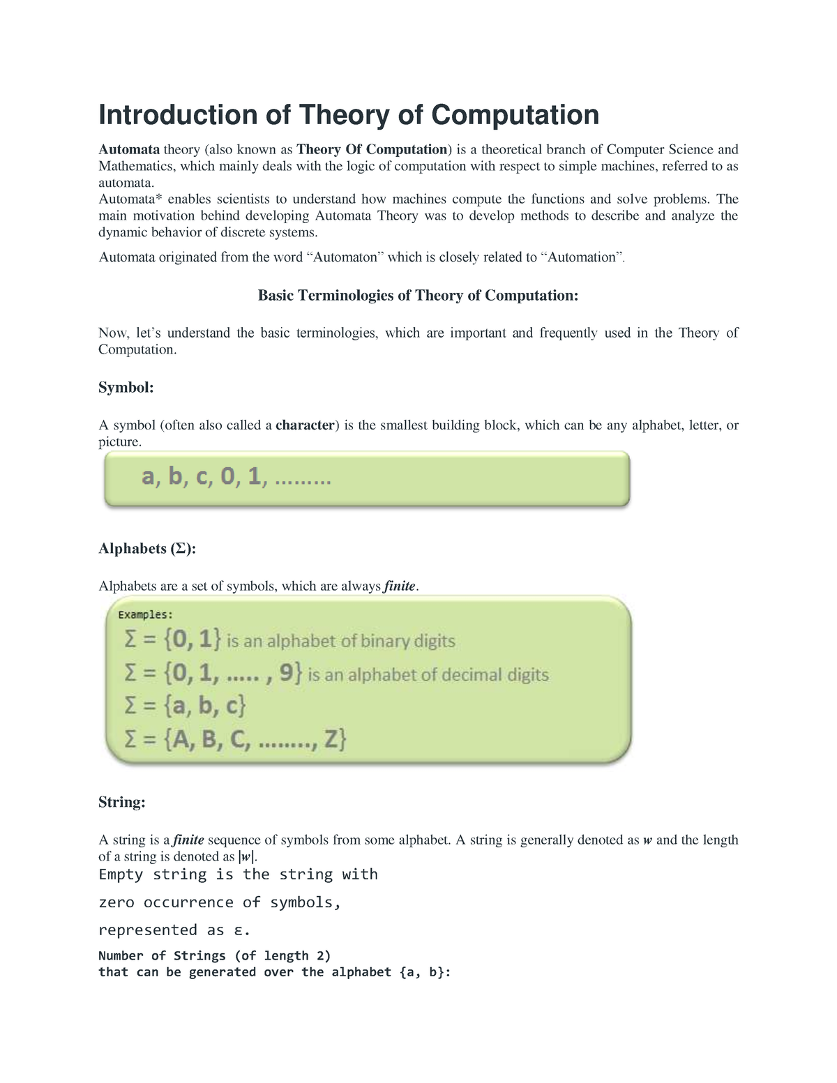 Introduction Of Theory Of Computation - Introduction Of Theory Of ...