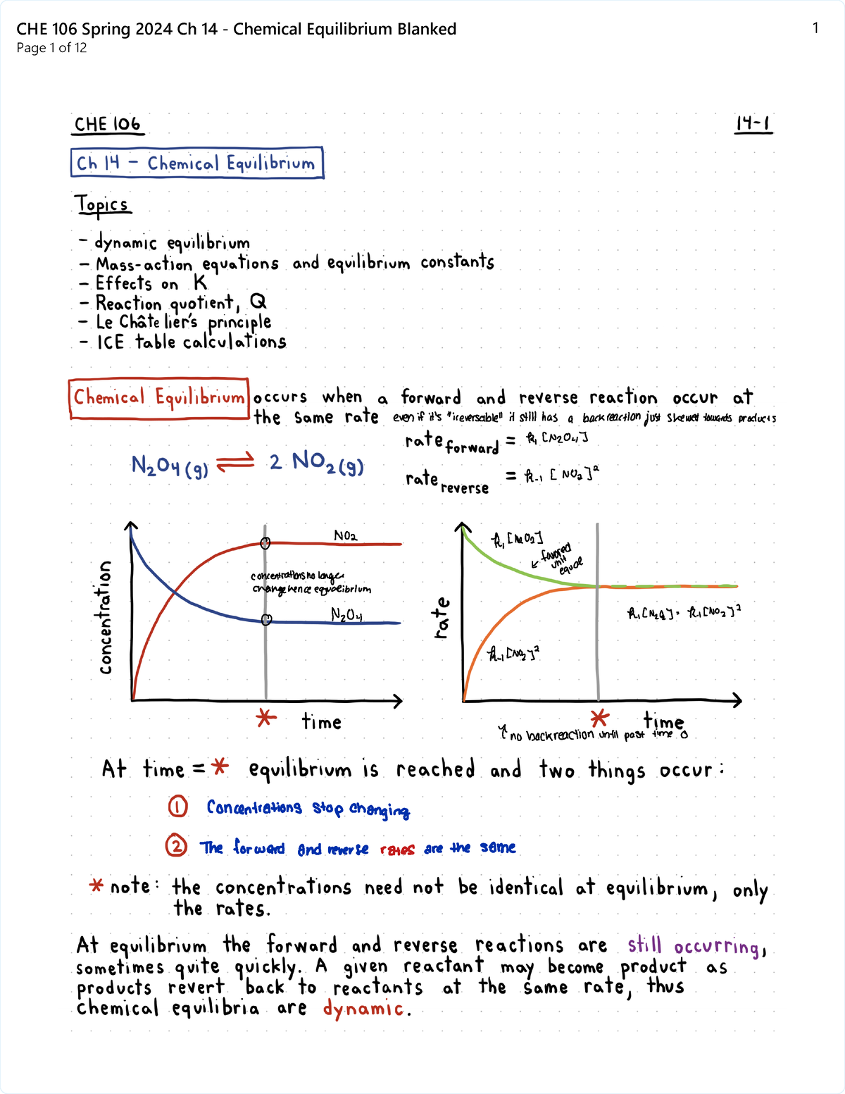 Ch 14 - Finding k values and Ice tables - CHE106 - CHE 106 Spring 2024 ...