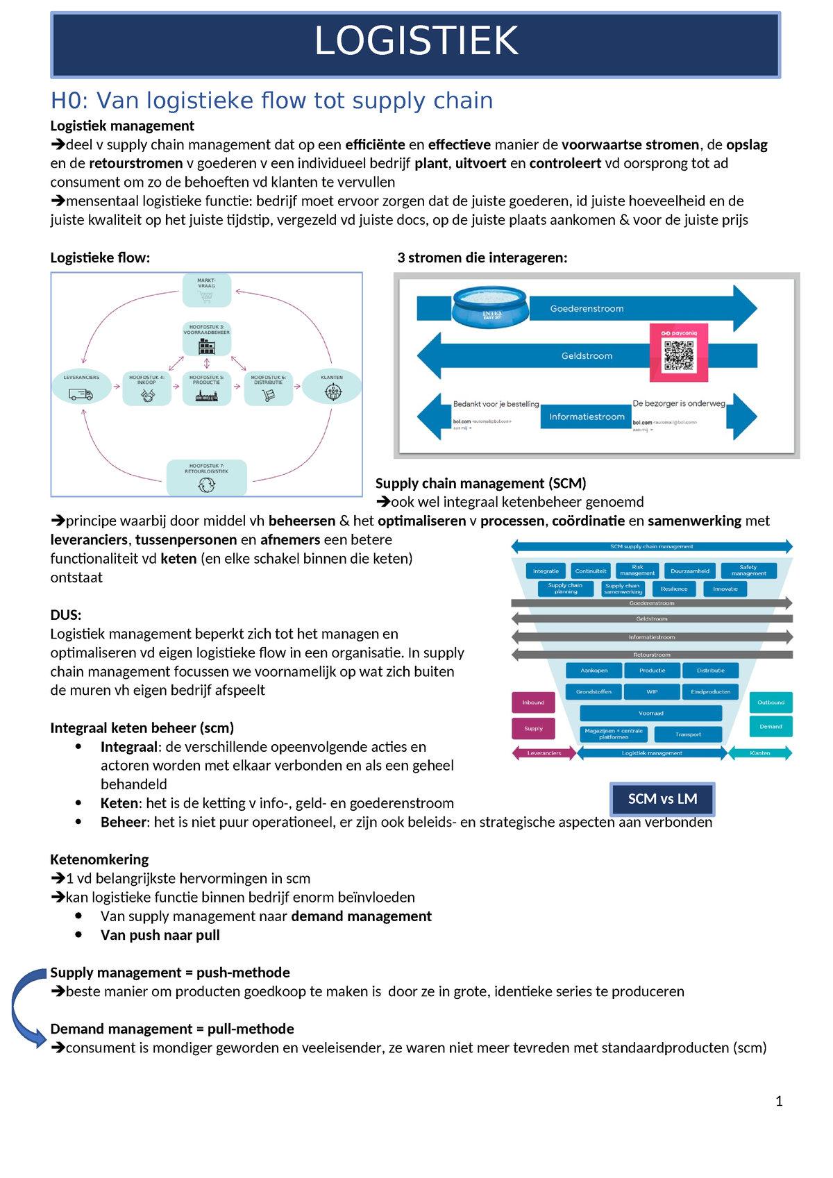 Samenvatting-logistiek - H0: Van Logistieke Flow Tot Supply Chain ...