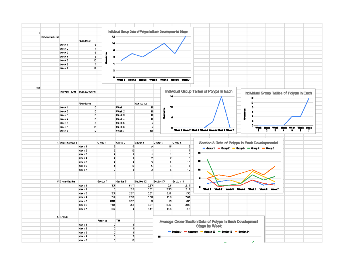 Graphs for Lab Report - Sheet 1 - Primary Indivual TOP/BOTTOM TABLE ...