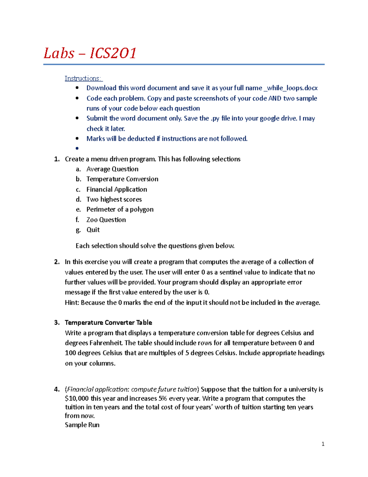 Labs ICS2O1 Instructions - Studocu