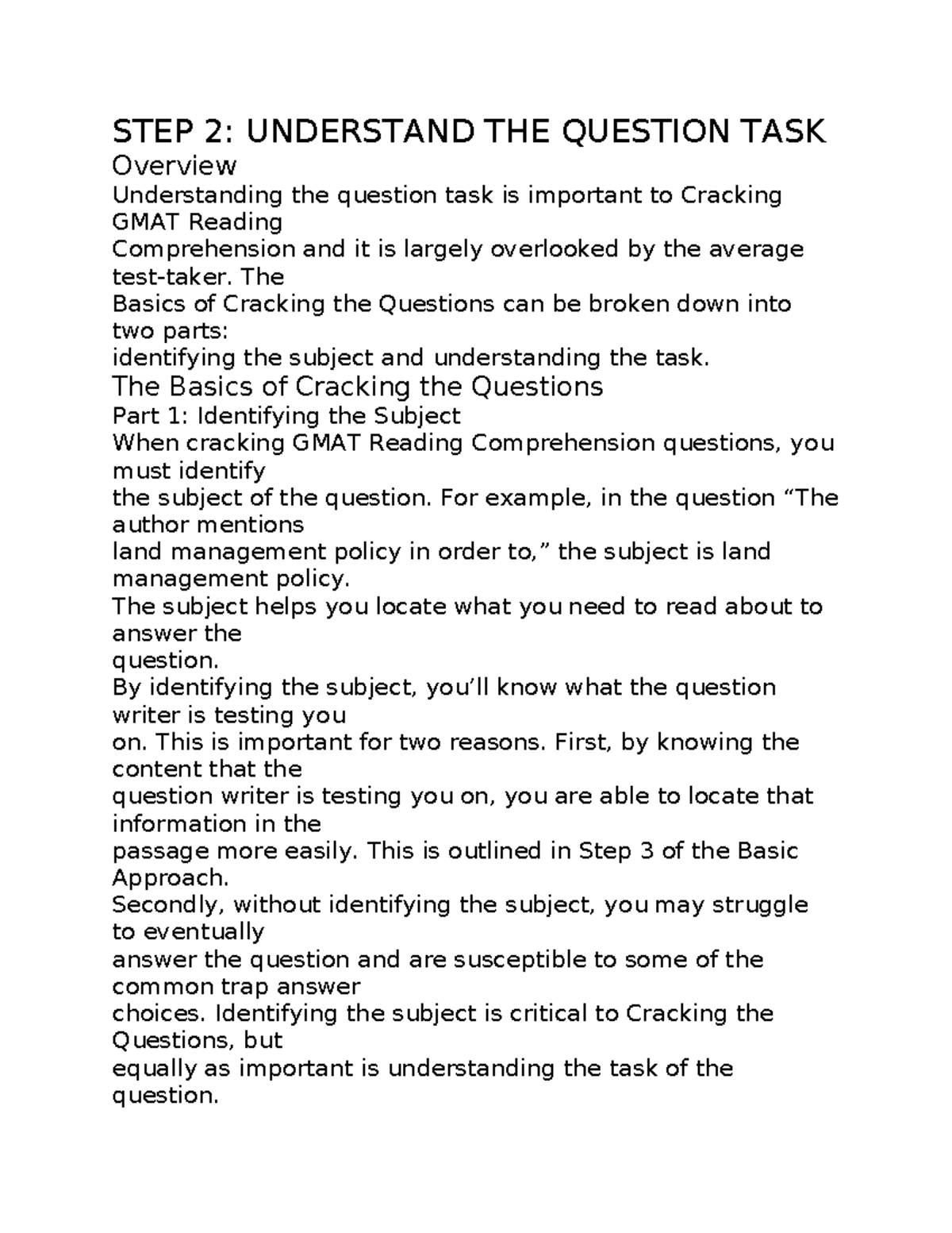 STEP 2 - used for reading compre guide to exams - STEP 2: UNDERSTAND ...