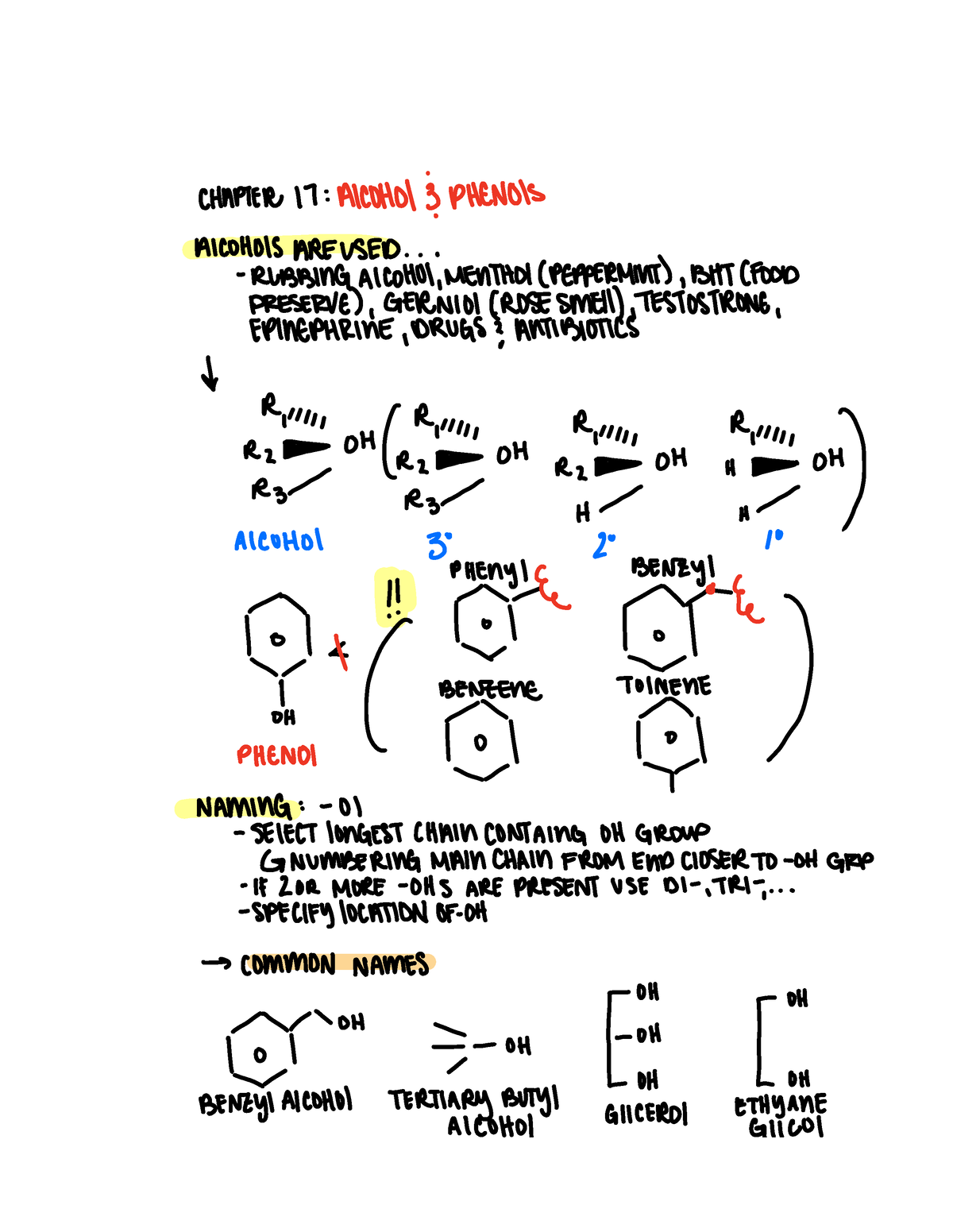 Chapter 17 Alcohols And Phenols Lecture Notes Levente Fabry-Asztalos ...