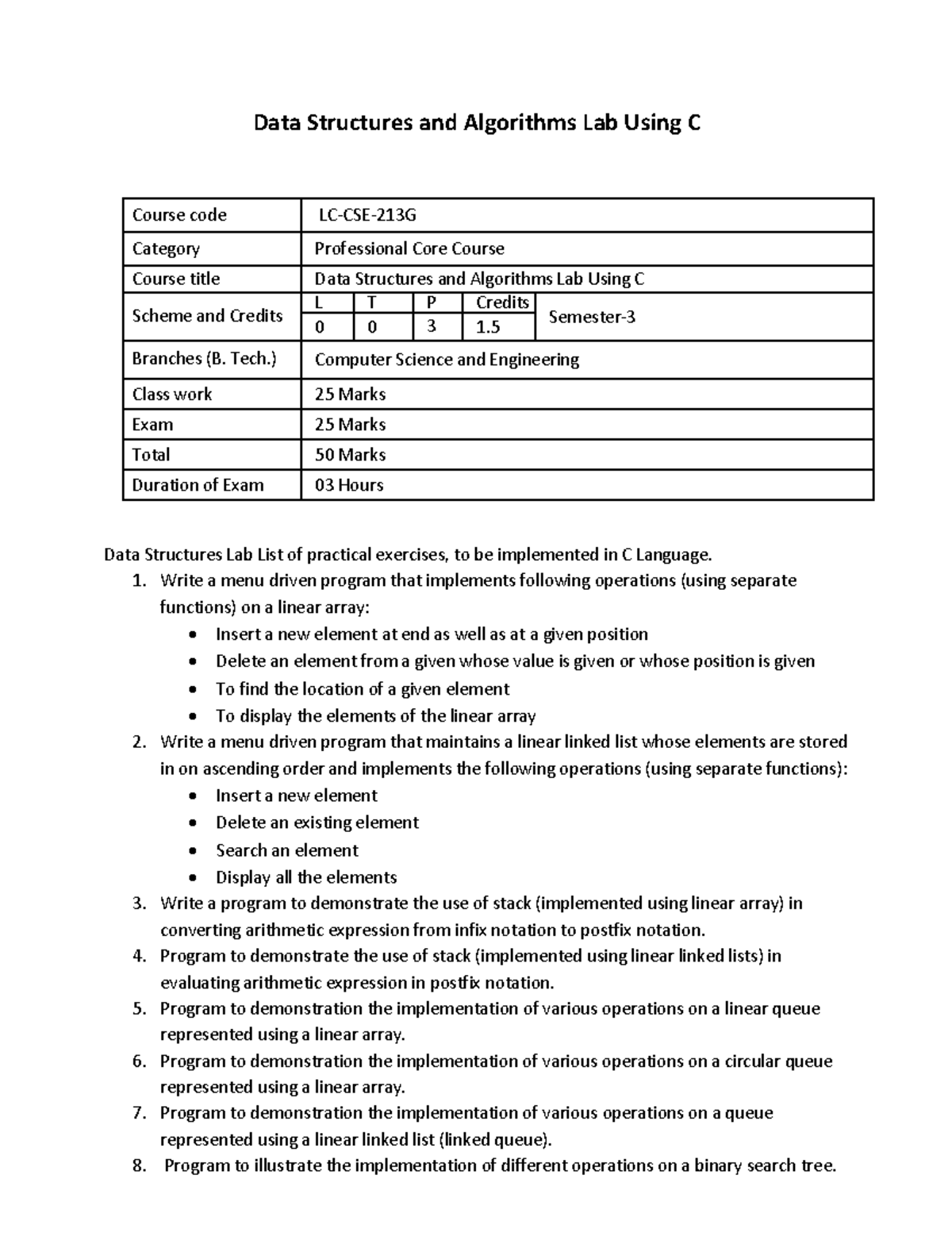 Data Structure & Python Practicals List - Data Structures and ...