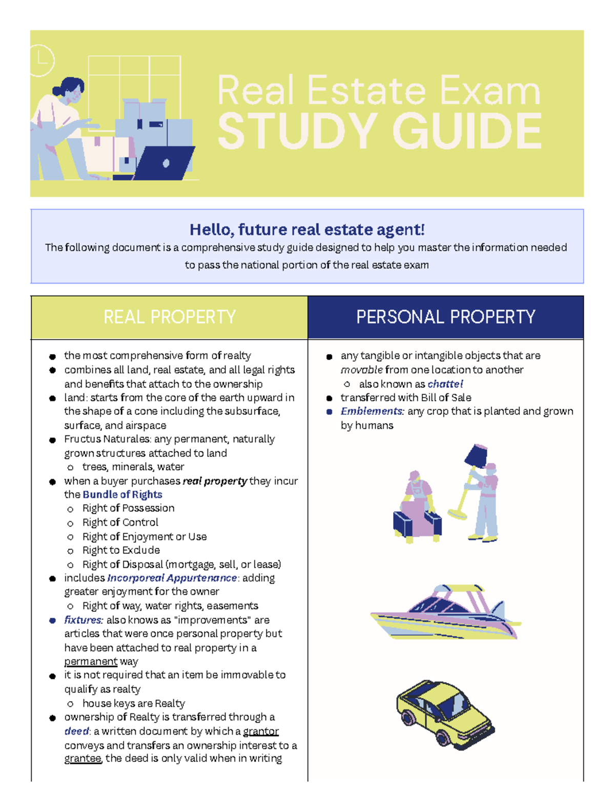 Real Estate Exam Study Guide Real Estate Exam STUDY GUIDE Hello