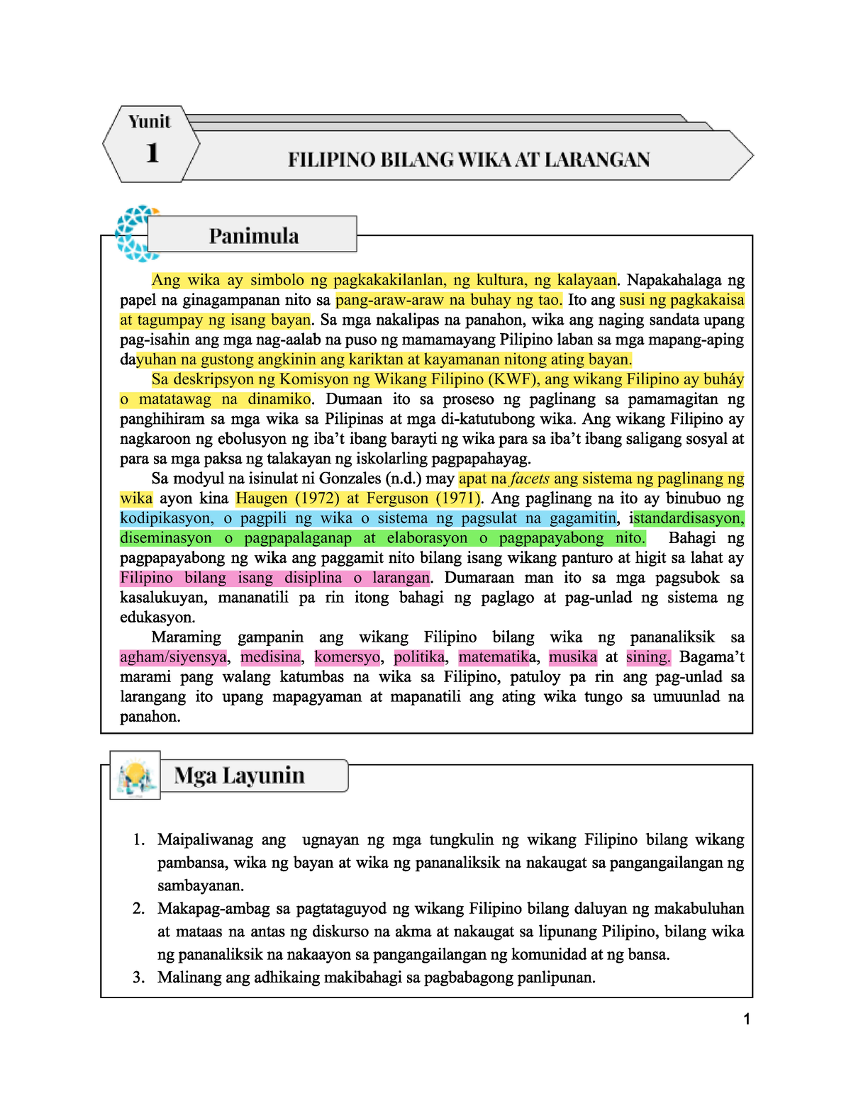 FIL 102 - Chapter 1-4 - Summary Of The Course - Filipino Sa Iba't-ibang ...