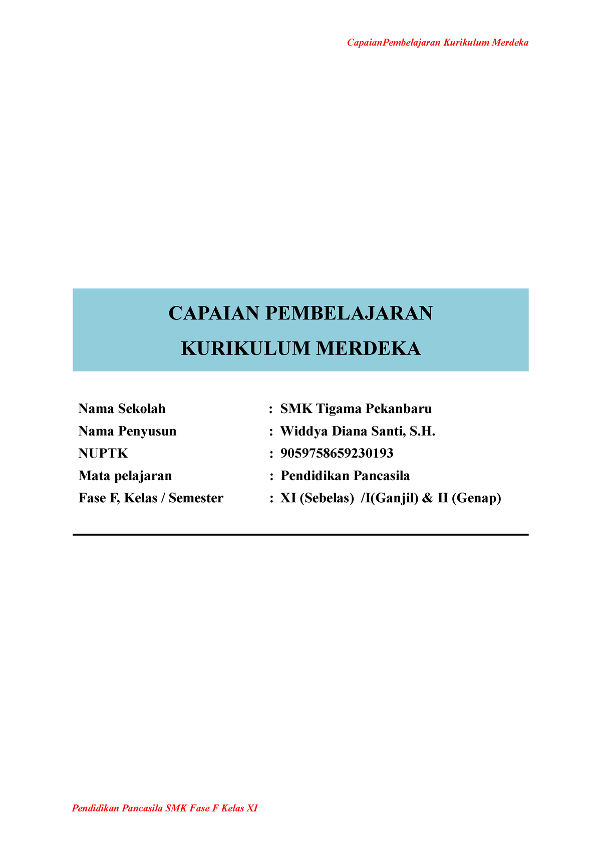 1. CP Fase F - Pendidikan Pancasila - CAPAIAN PEMBELAJARAN KURIKULUM ...