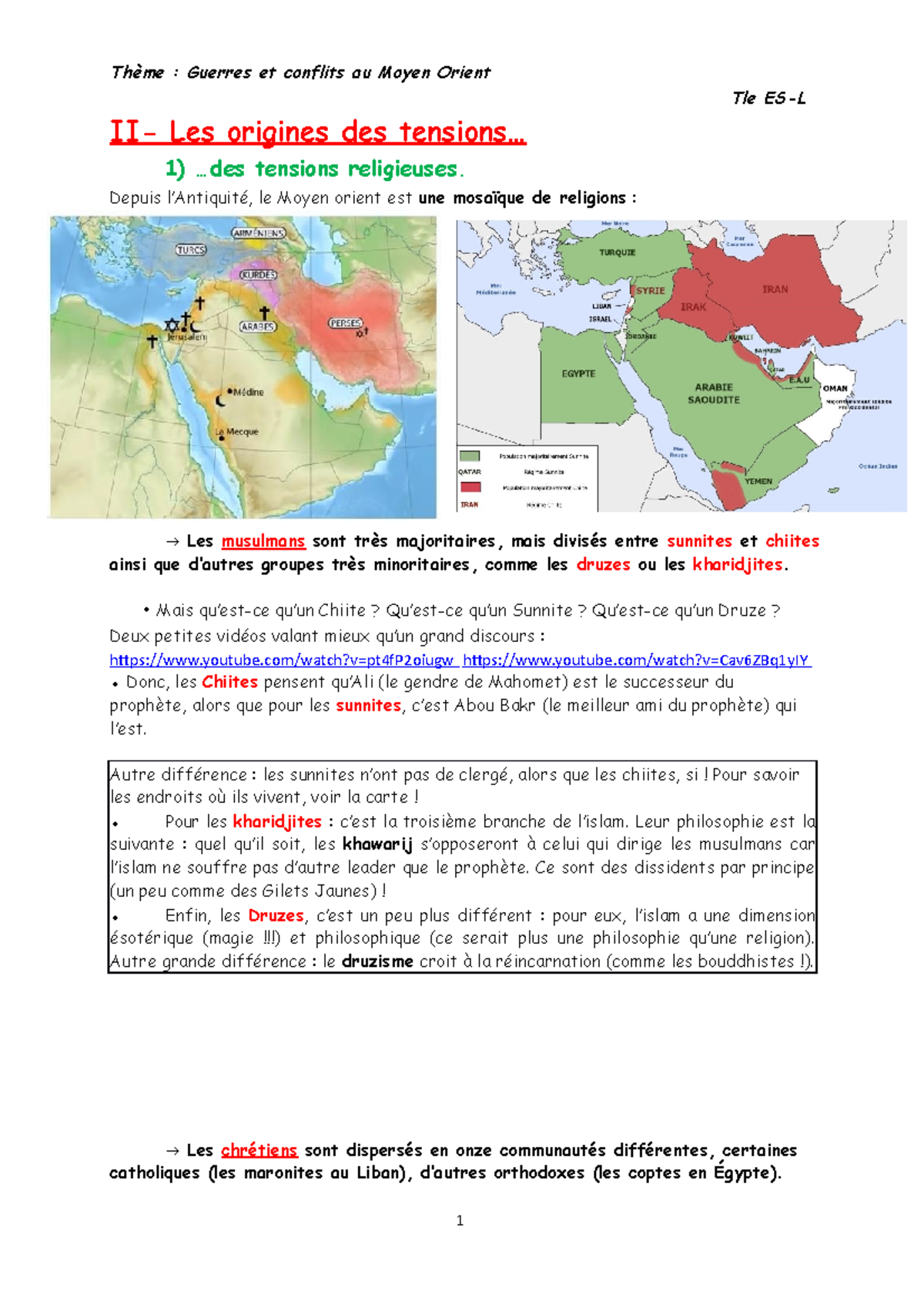 Séquence 13 - 2 Et 3 - Cours Sur Les Conflits Au Moyen Orient - Tle ES ...