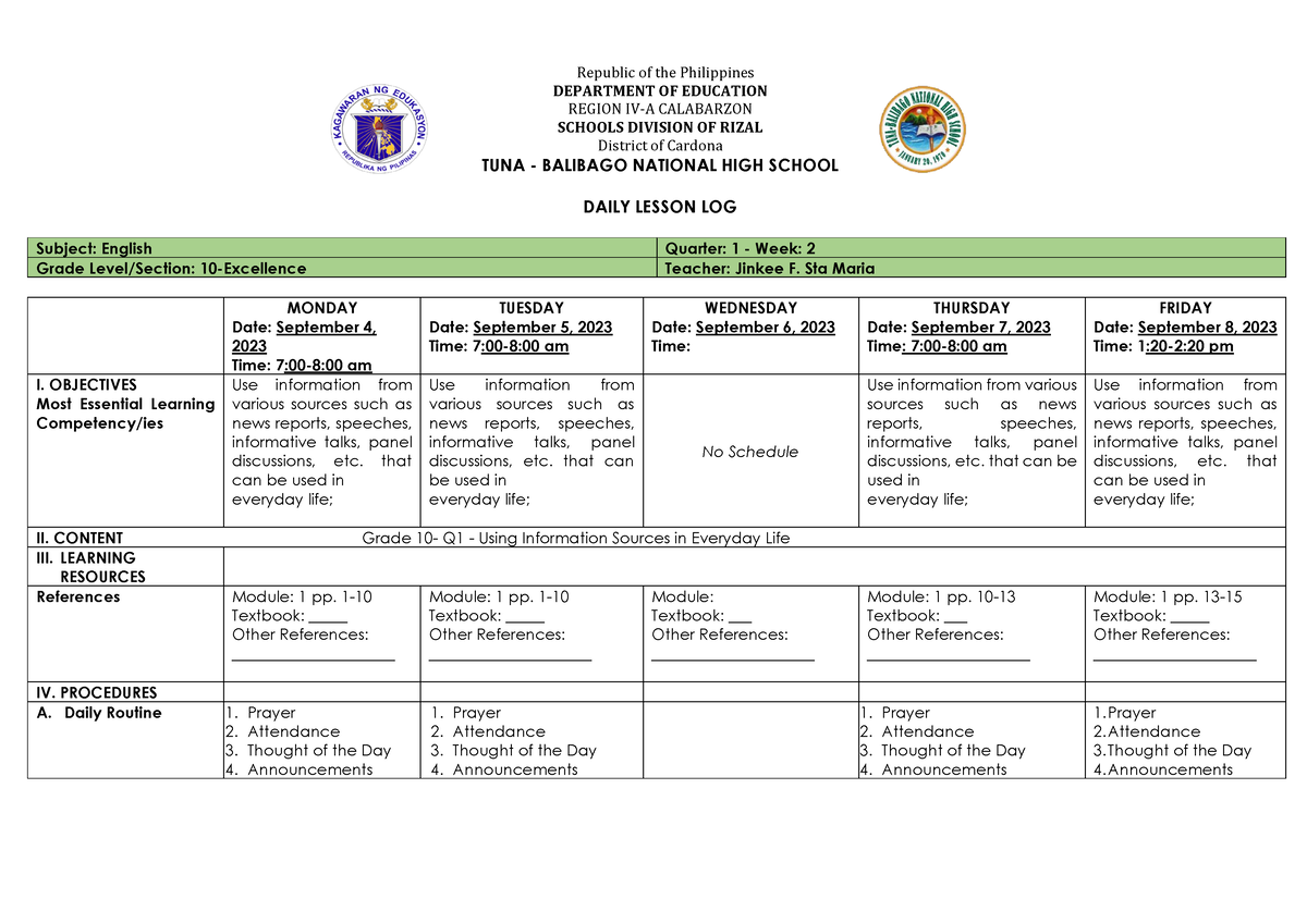 2 - SEVHBJNKM, - Republic of the Philippines DEPARTMENT OF EDUCATION ...