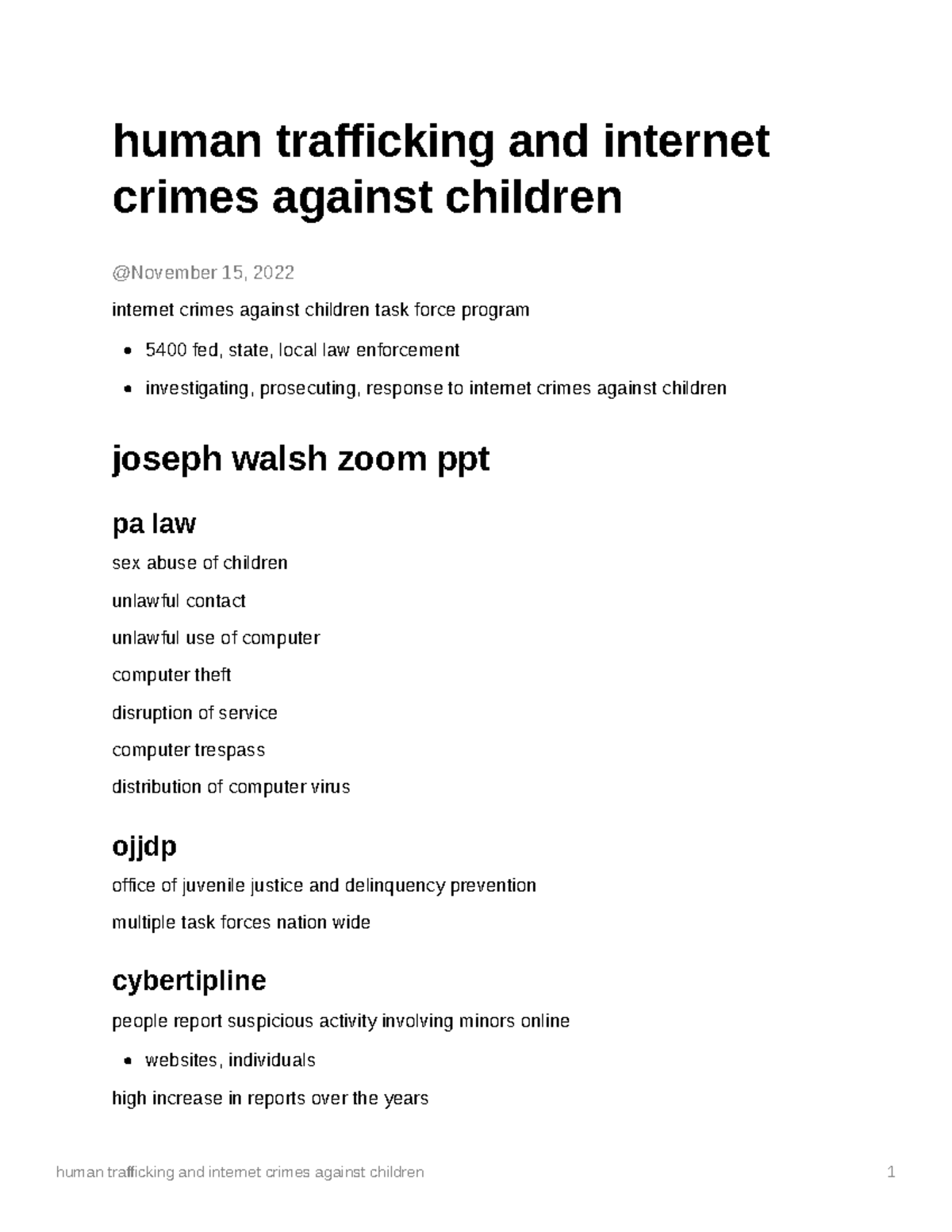 Human Trafficking and Internet Crimes Against Children - human ...