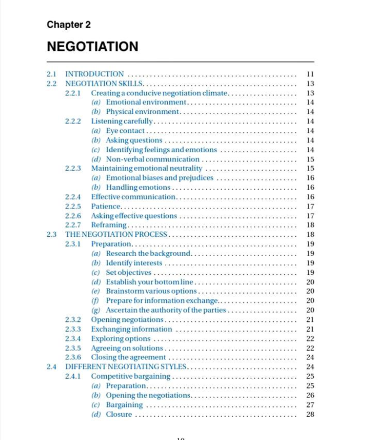 ADR Chapter 2 - Textbook Chpt2 - NEGOTIATION (b) Asking (c) Chapter 2 ...