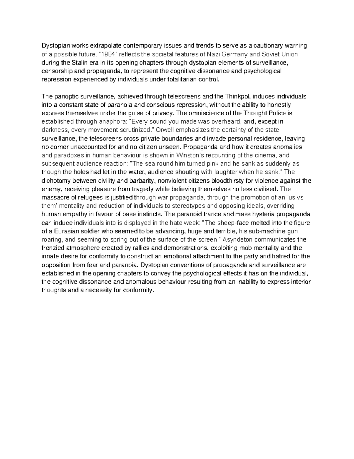 1984 Formative - Dystopian works extrapolate contemporary issues and ...