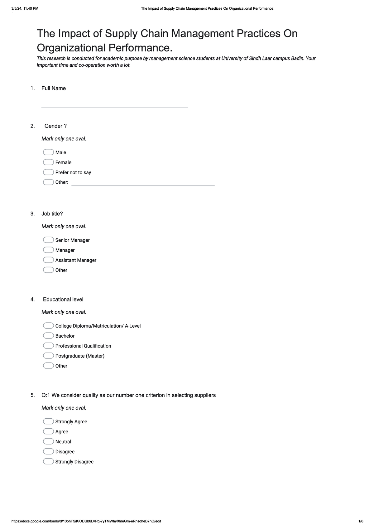 Questionnaire visual data 8