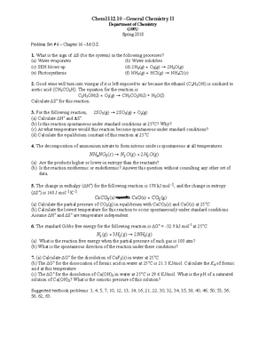 Chemical Equilibrium - CHEM 1112 - Studocu