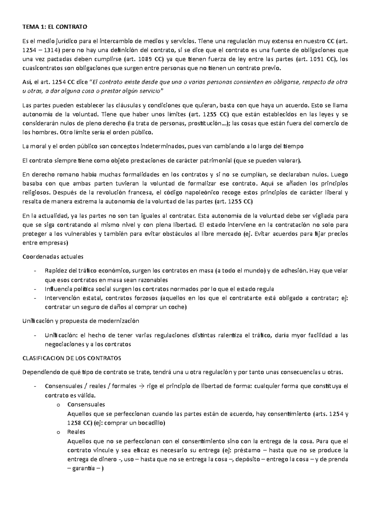 TEMA 1 - Derecho DE LOS Contratos - TEMA 1: EL CONTRATO Es El Medio ...