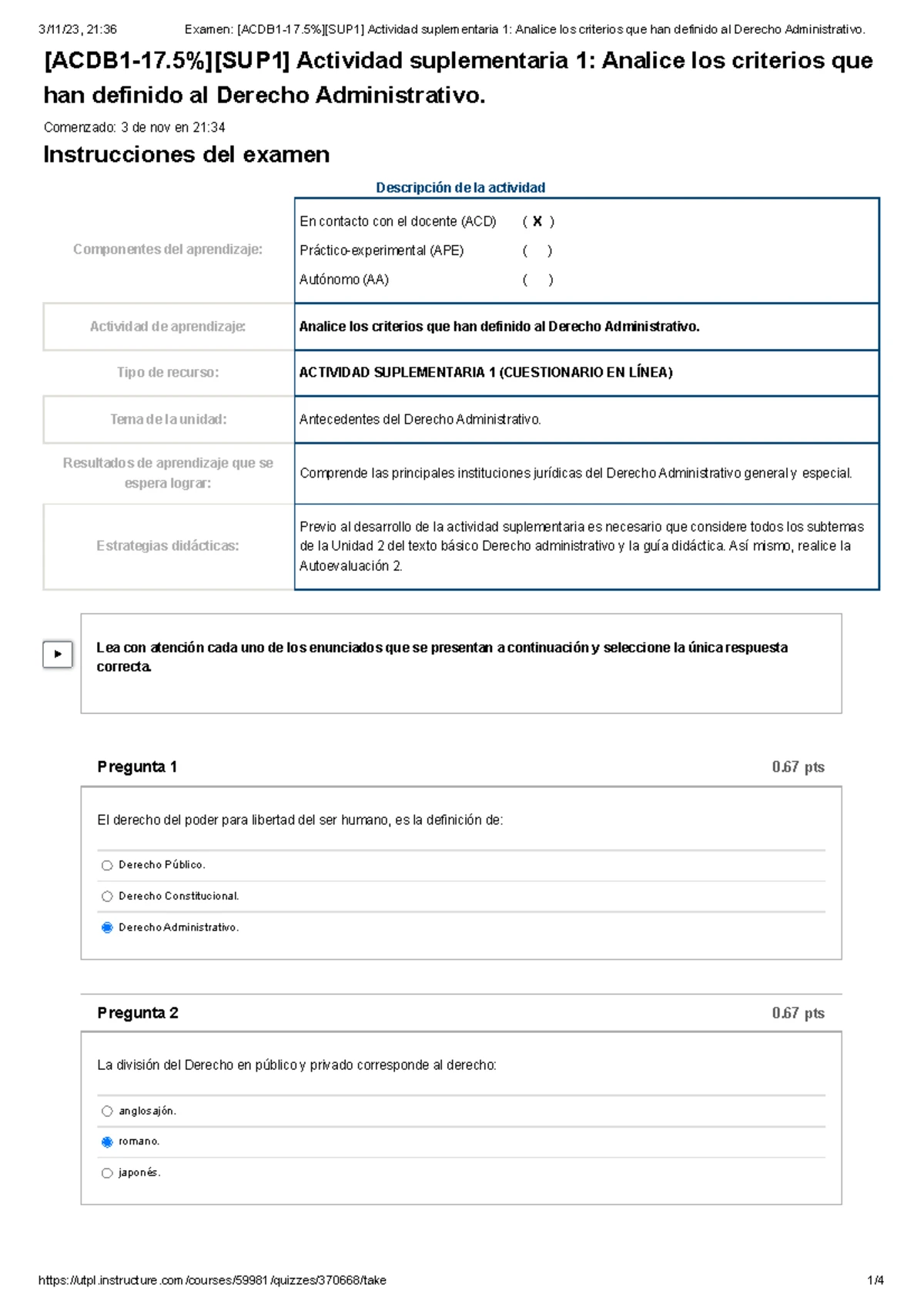 Examen [ACDB 1-17.5%][SUP 1] Actividad Suplementaria 1 Analice Los ...