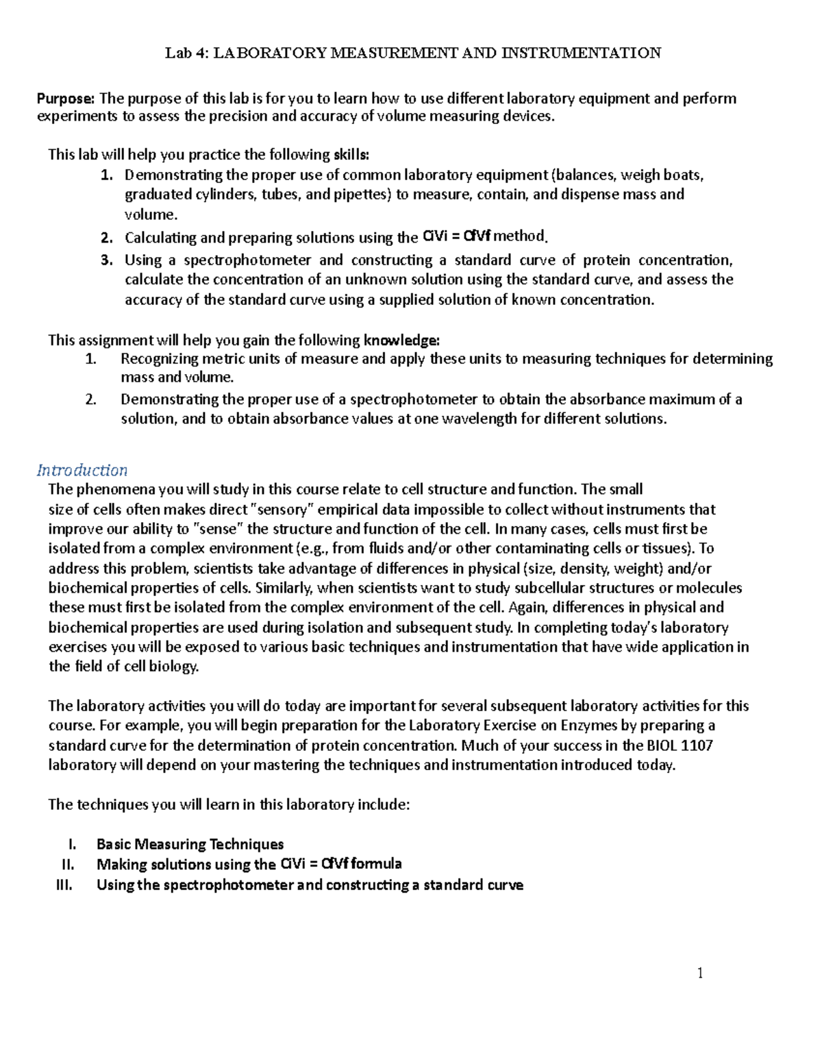Lab 4 - Measurement and Instrumentation Final copy - Lab 4: LABORATORY ...