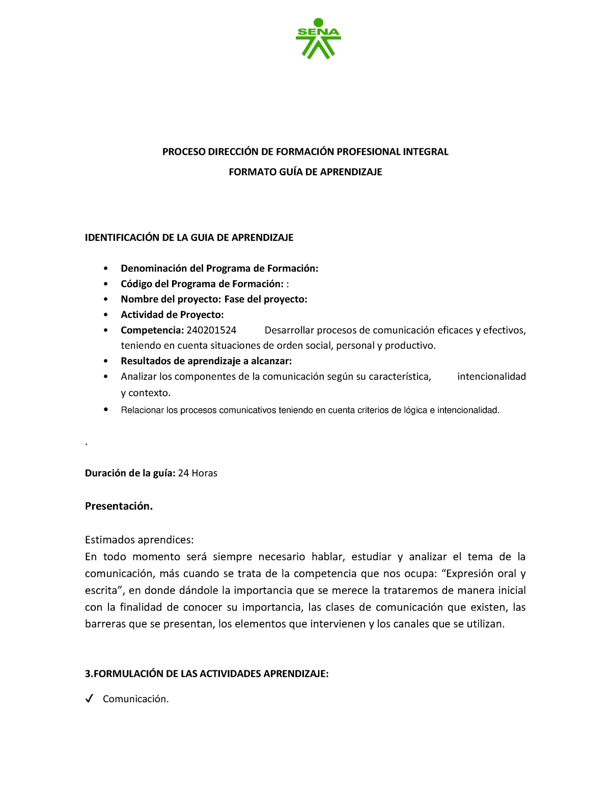 GUIA DE Aprendizaje Comunicación Oke - PROCESO DIRECCI”N DE FORMACI”N ...