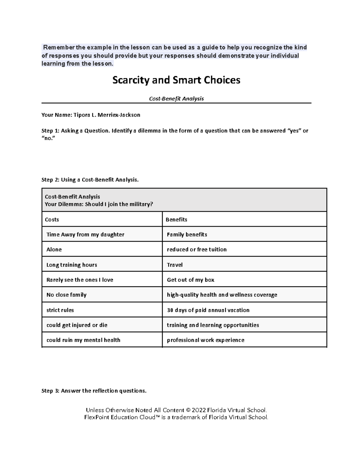 assignment 01.02 scarcity and smart choices