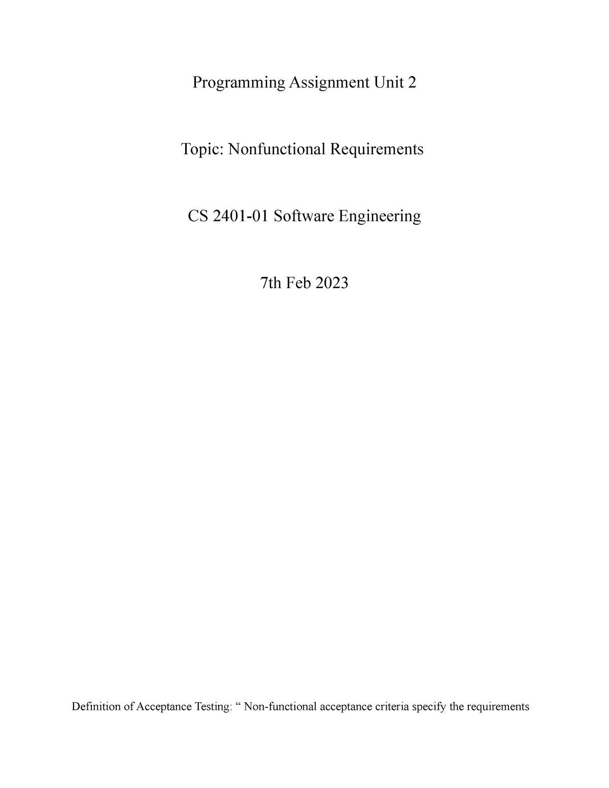 programming software assignment