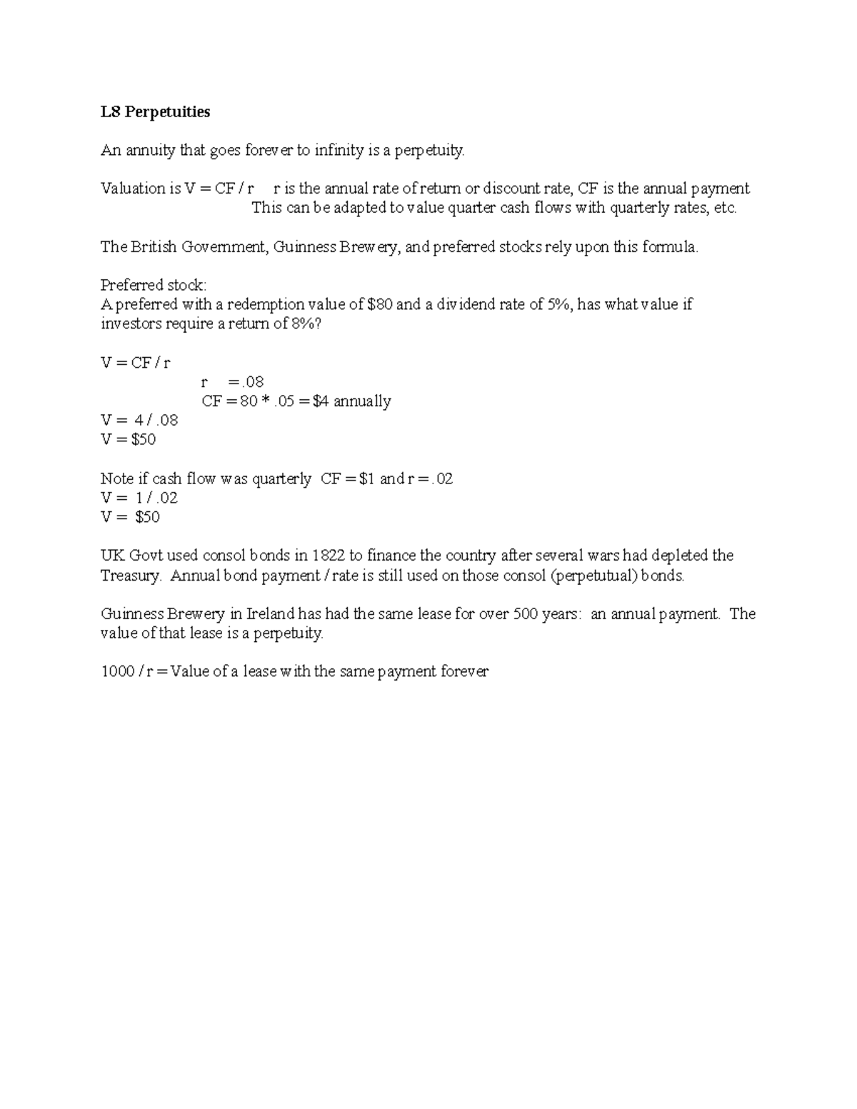 L3 Perpetuties - McNabb - L8 Perpetuities An annuity that goes forever ...