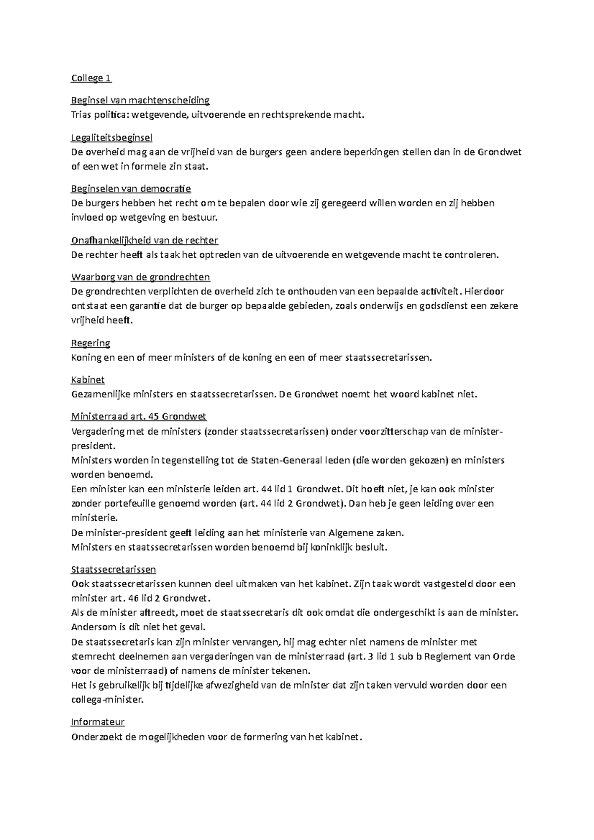 Samenvatting Met Recht Begrepen College 1 Beginsel Van 
