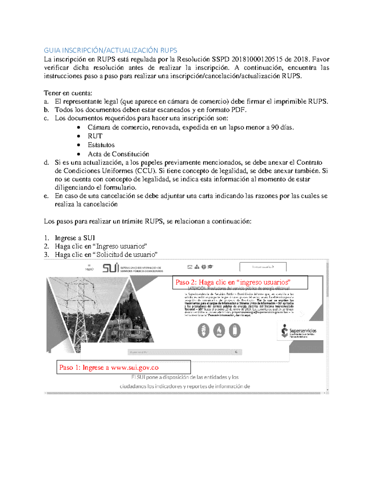 GUIA RUPS incripcion actualizacion - GUIA INSCRIPCI”N/ACTUALIZACI”N ...