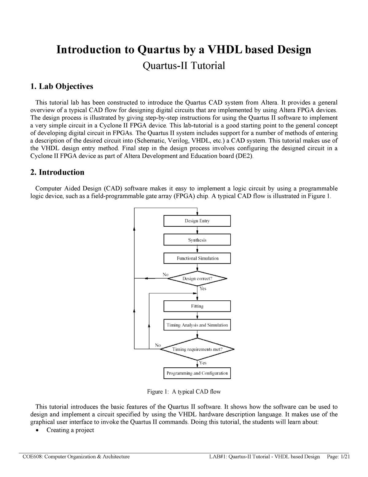 Intro-Quartus-II VHDL - Introduction To Quartus By A VHDL Based Design ...