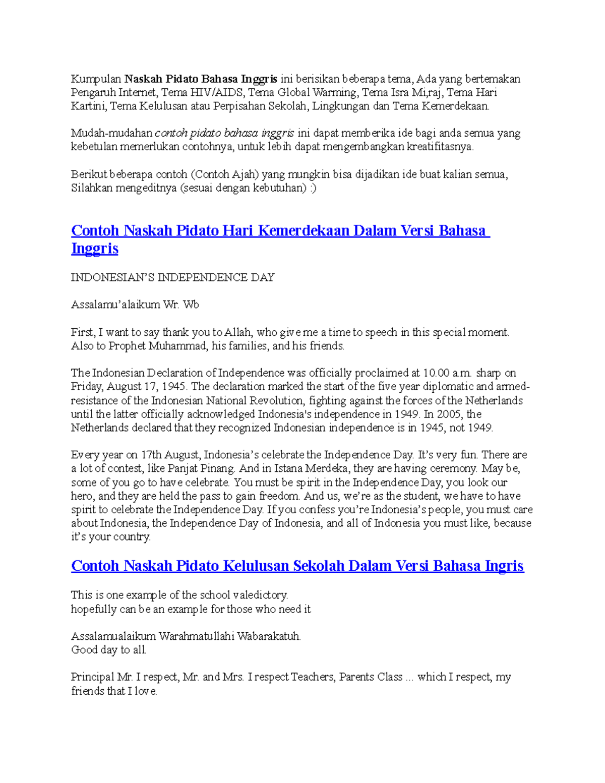 Kumpulan Naskah Mudahmudahan contoh pidato bahasa inggris ini dapat