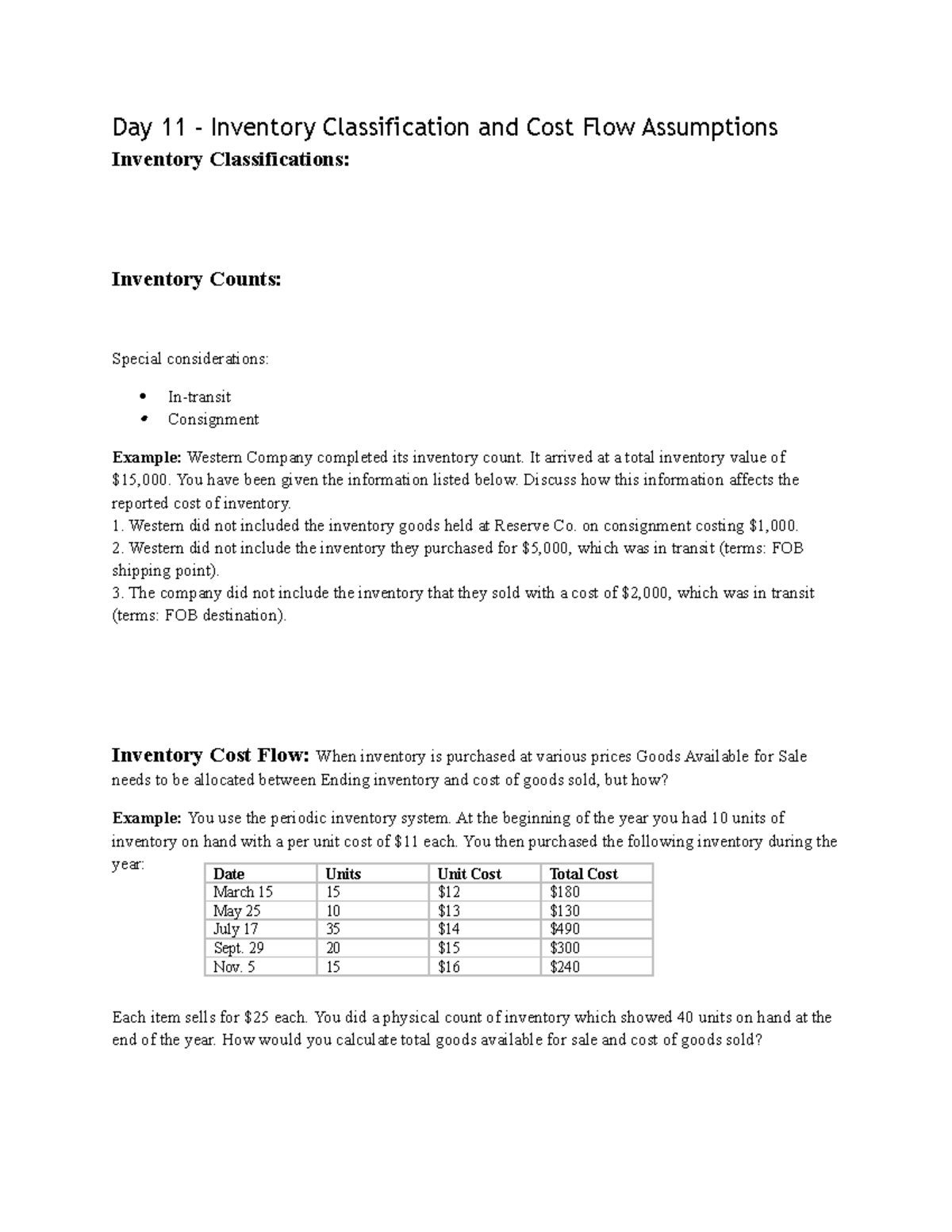 Inventory Fifo (First In First Out) Lifo (Last In First Out) - Day 11 ...