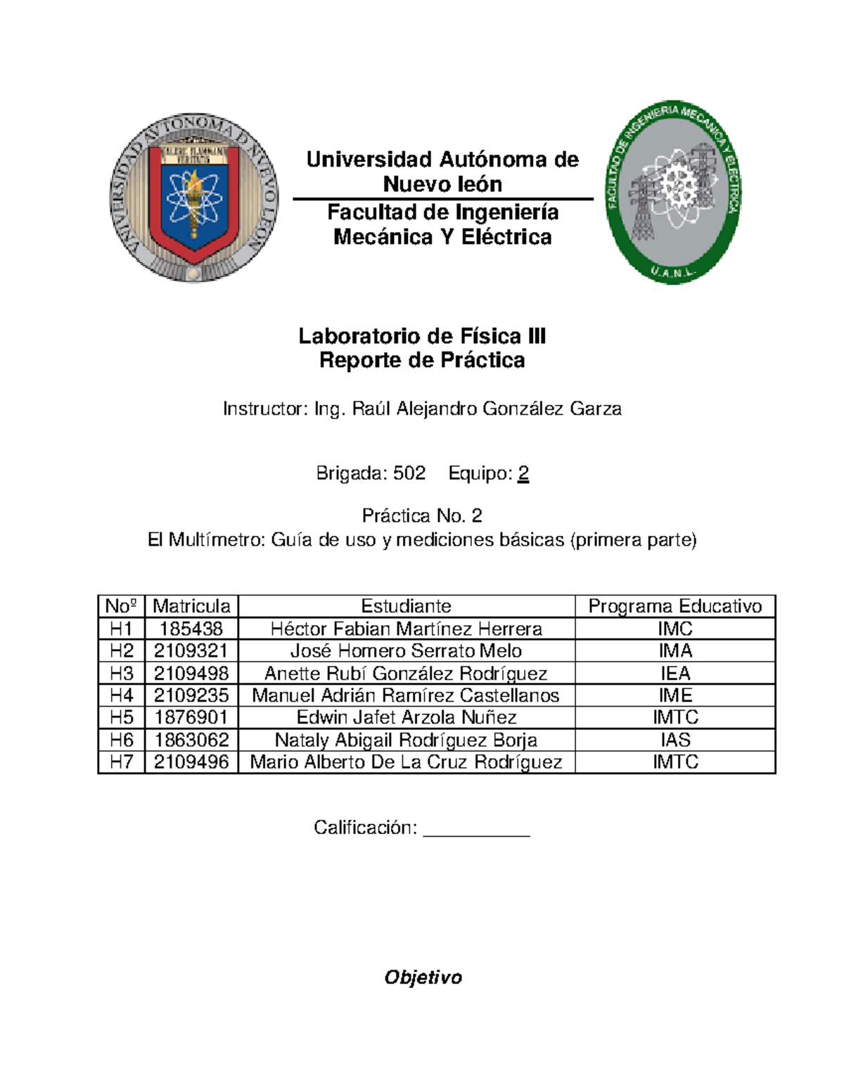 2 lab Fisica 3 - FIME UANL - Universidad Autónoma de Nuevo león ...