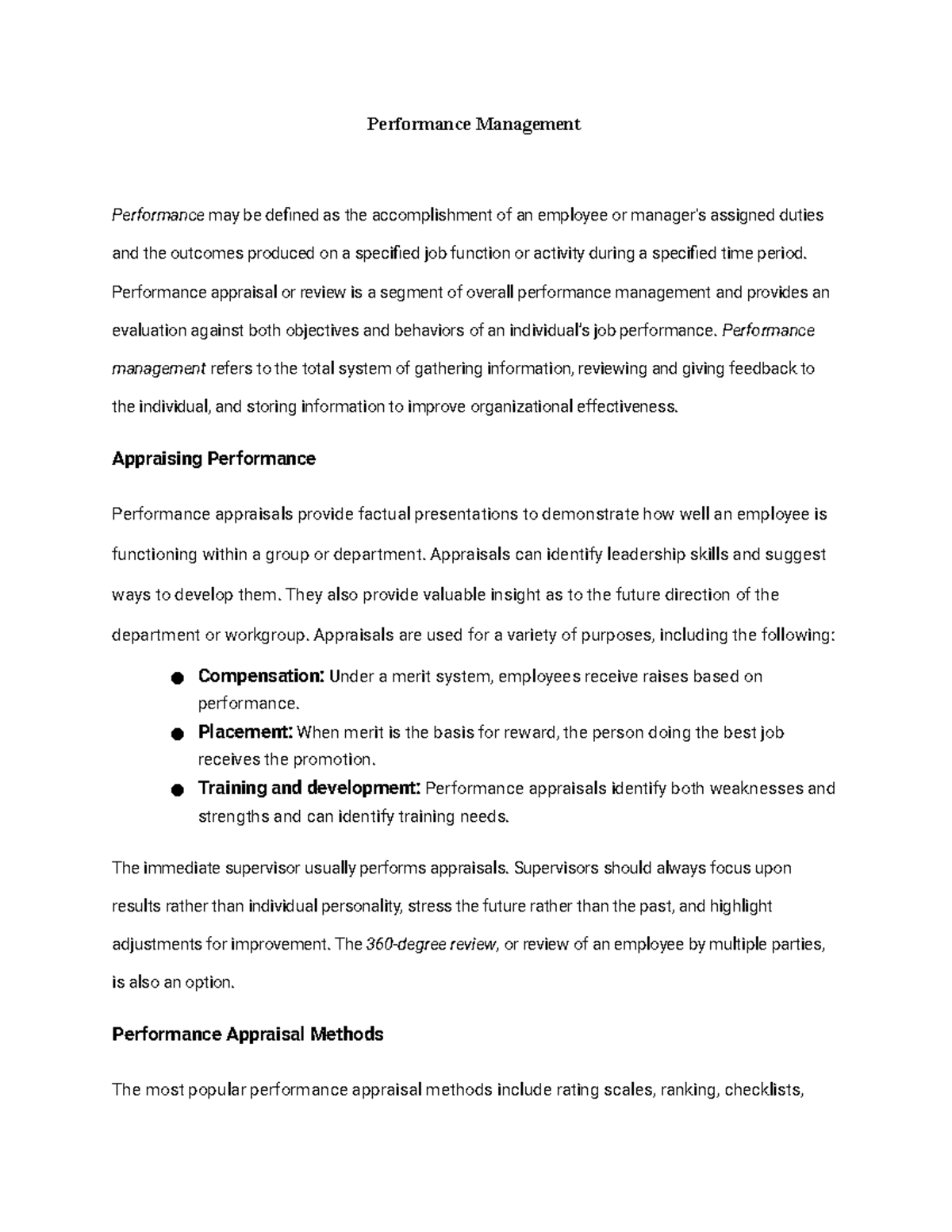 Performance Management in Employee Training and Development ...