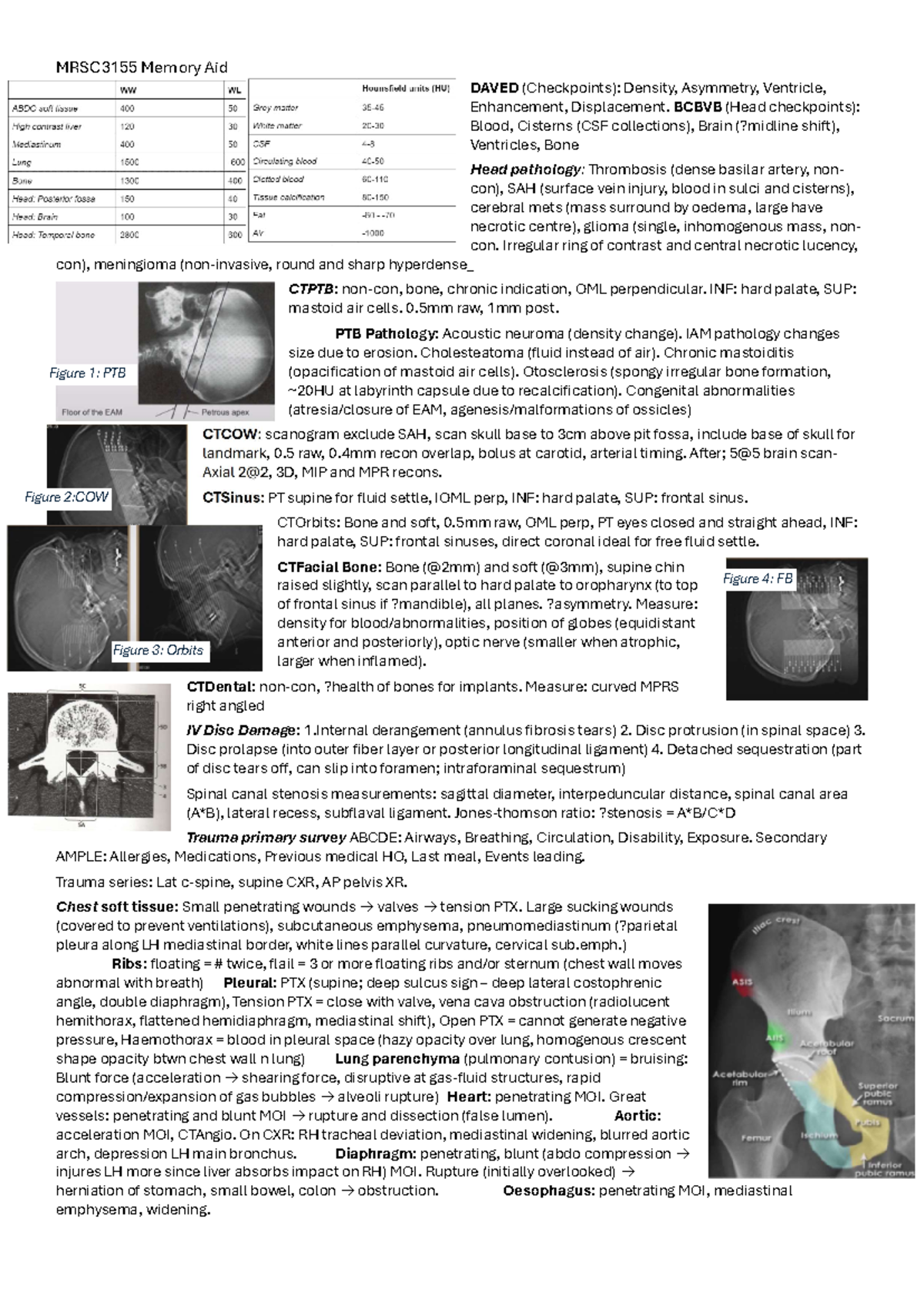 MRSC3155 Memory Aid Exam - MRSC3155 Memory Aid DAVED (Checkpoints ...