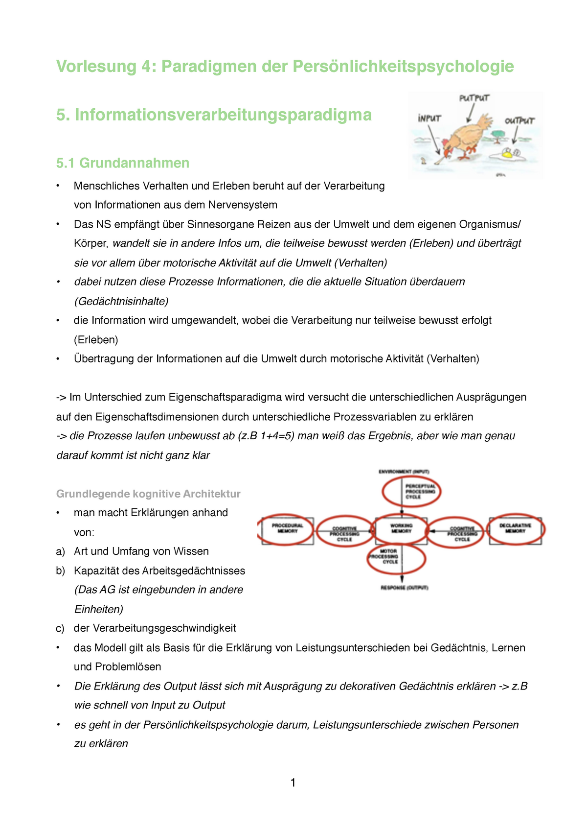 Informationsverarbietungsparadigma - Vorlesung 4: Paradigmen Der 5 ...