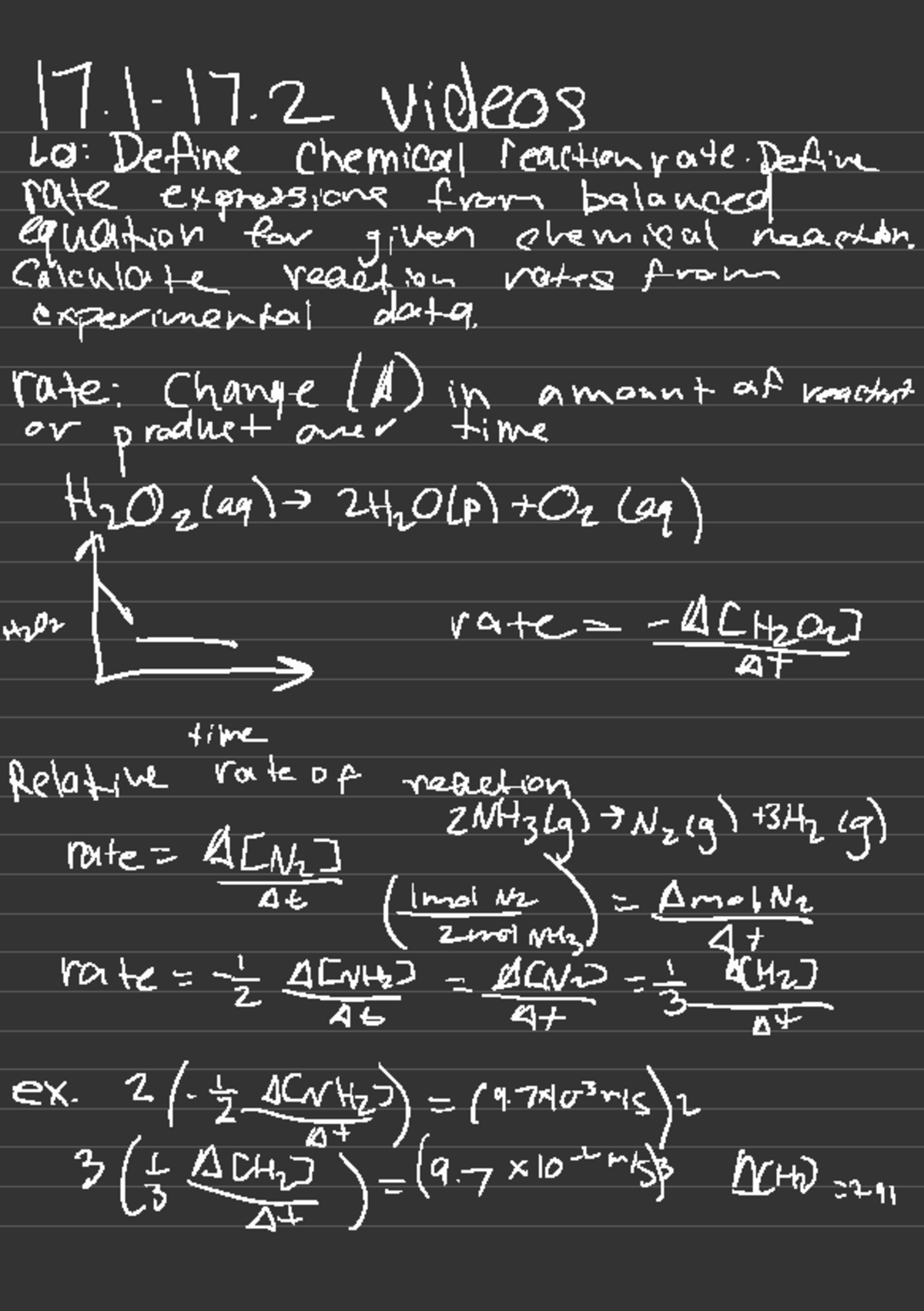 17.1-17.2 video notes - 17.1-17 videos 18: Define Chemical reaction ...
