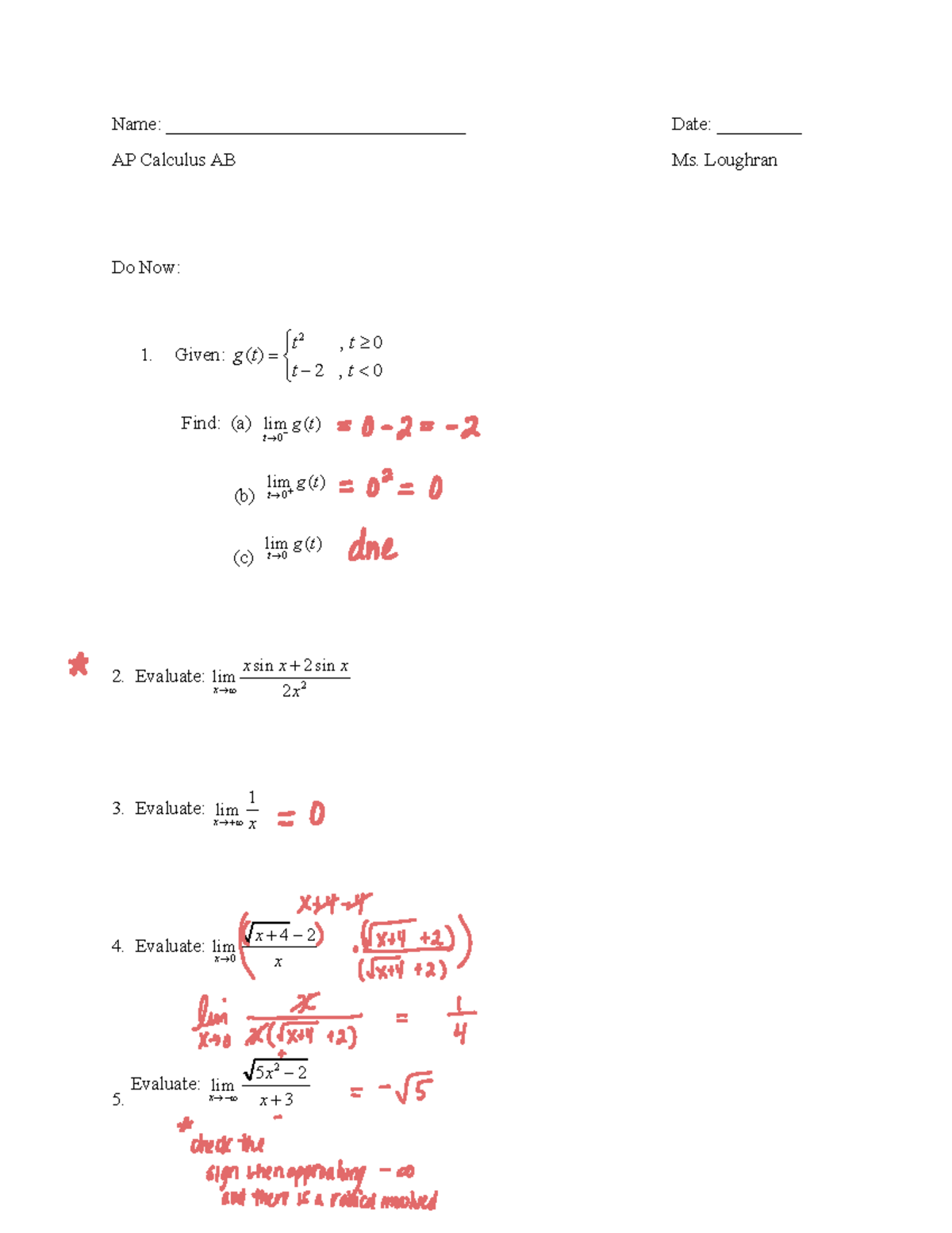 Ap calc notes 09-07 - jkoijijhkhkhjju - Name ...