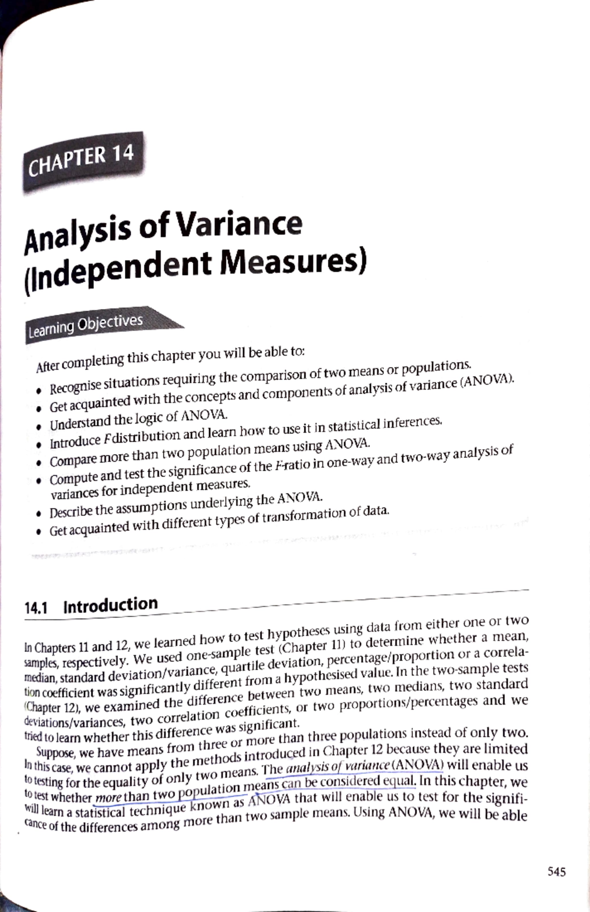 Adobe Scan 03-Jan-2024 - CHAPTER 14 Analysis of Variance (Independent ...