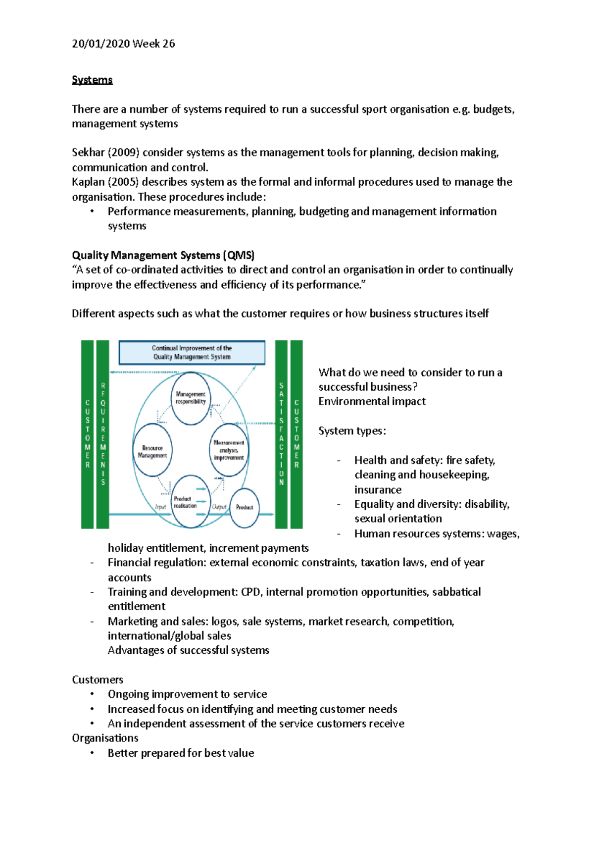 Systems - Internal Business- Seth Kirby - 20/01/2020 Week 26 Systems ...