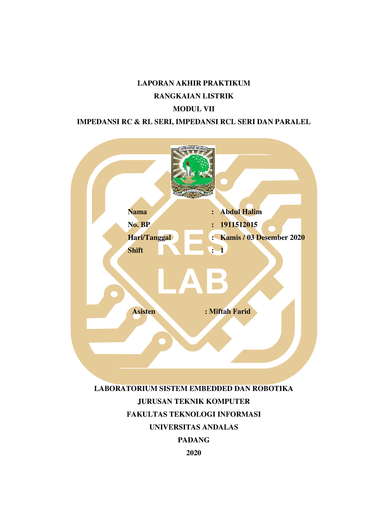 Laporan Akhir Modul 7 Praktikum Rangkaian Listrik - LAPORAN AKHIR ...